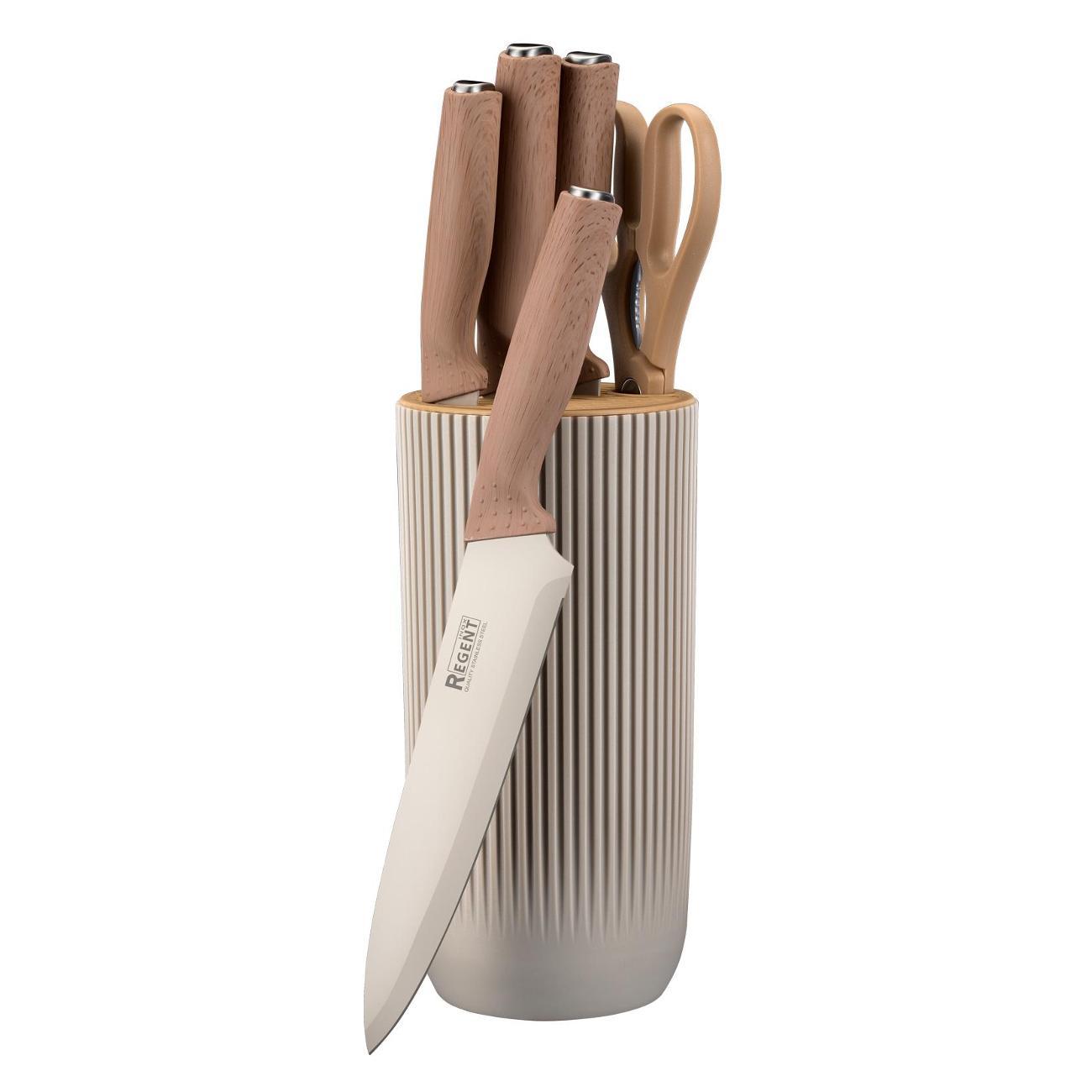 Набор ножей REGENT inox Pesca с подставкой