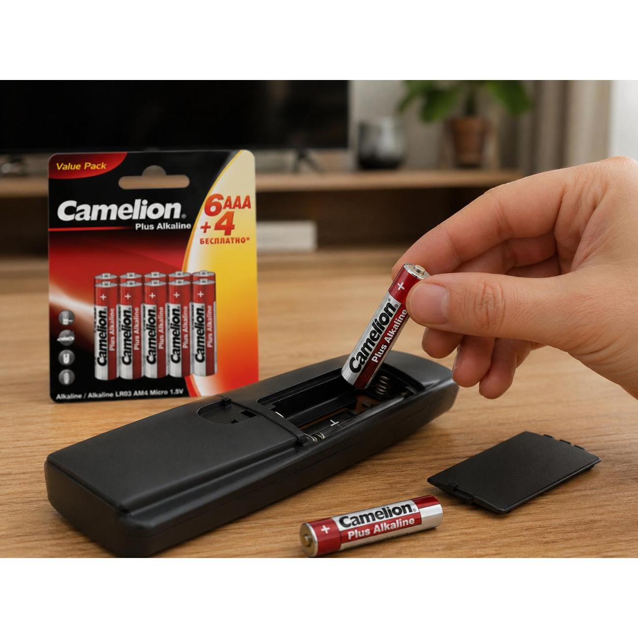 Батарейка алкалиновая (щелочная) Camelion LR03-BP6+4 ААА фото