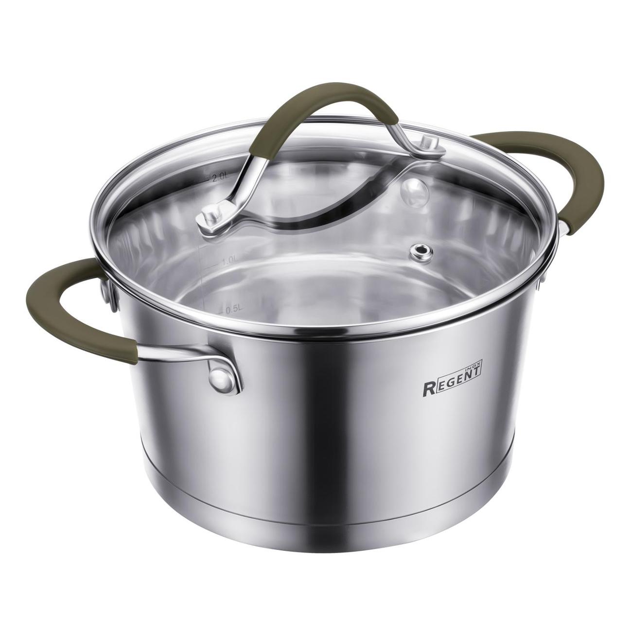 Кастрюля 18см/2.3л с крышкой REGENT inox OLIVA