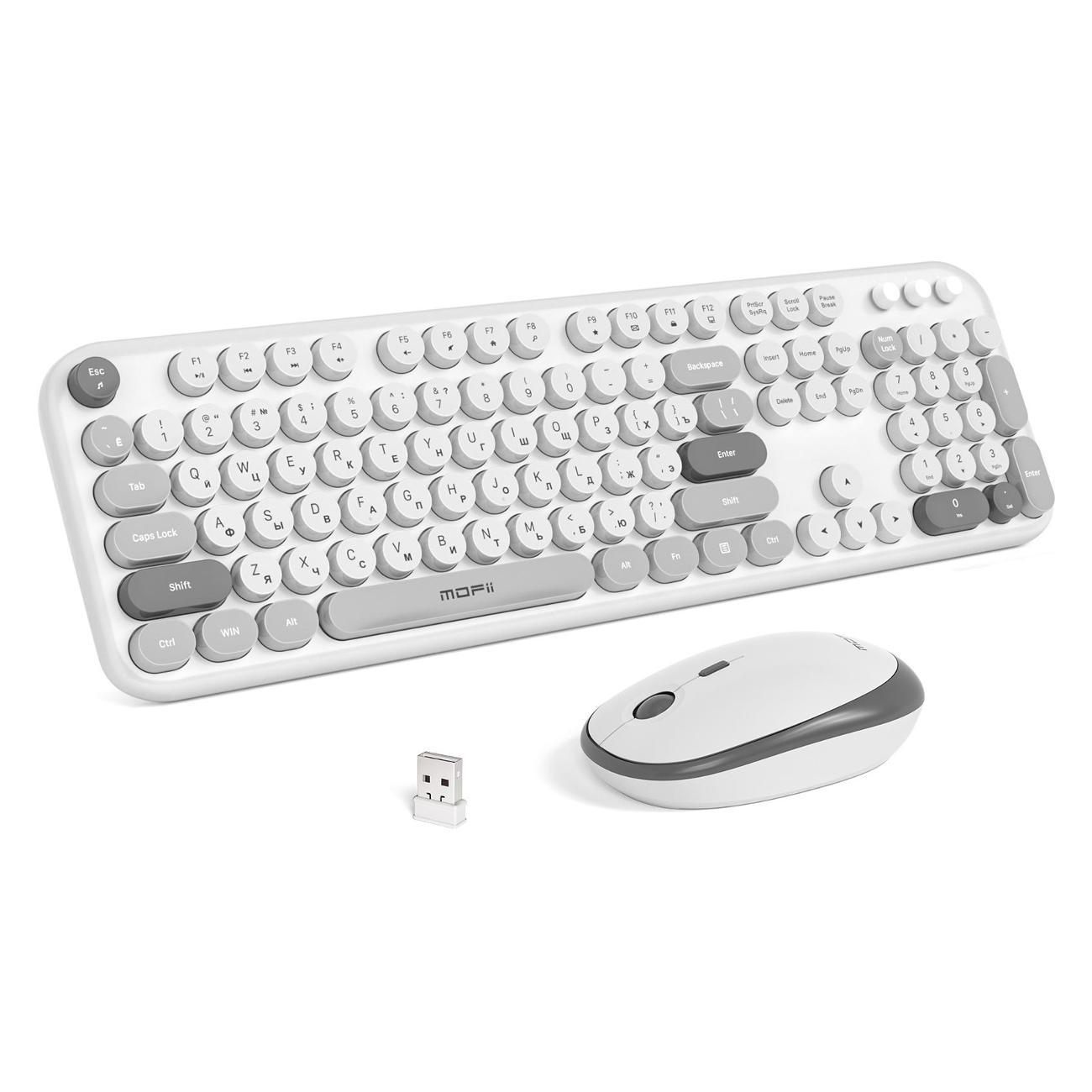 Комплект клавиатура+мышь MOFii SMK-693M2AG metal grey фото