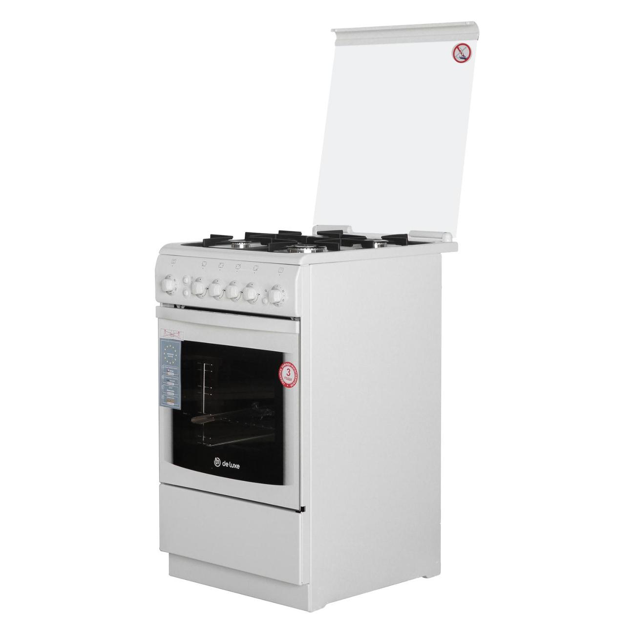 Газовая плита de luxe 506040.01г(кр)чр белый