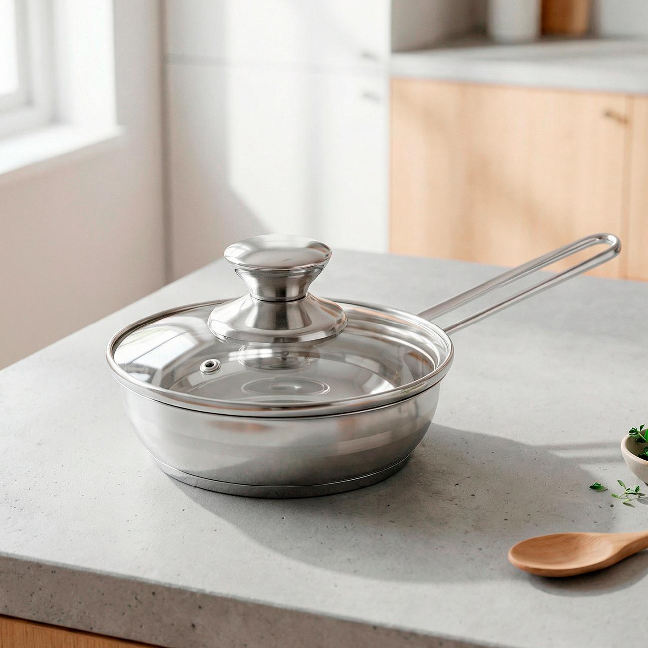 Сковорода НЖС с крышкой 14см REGENT inox BIMBO vitro