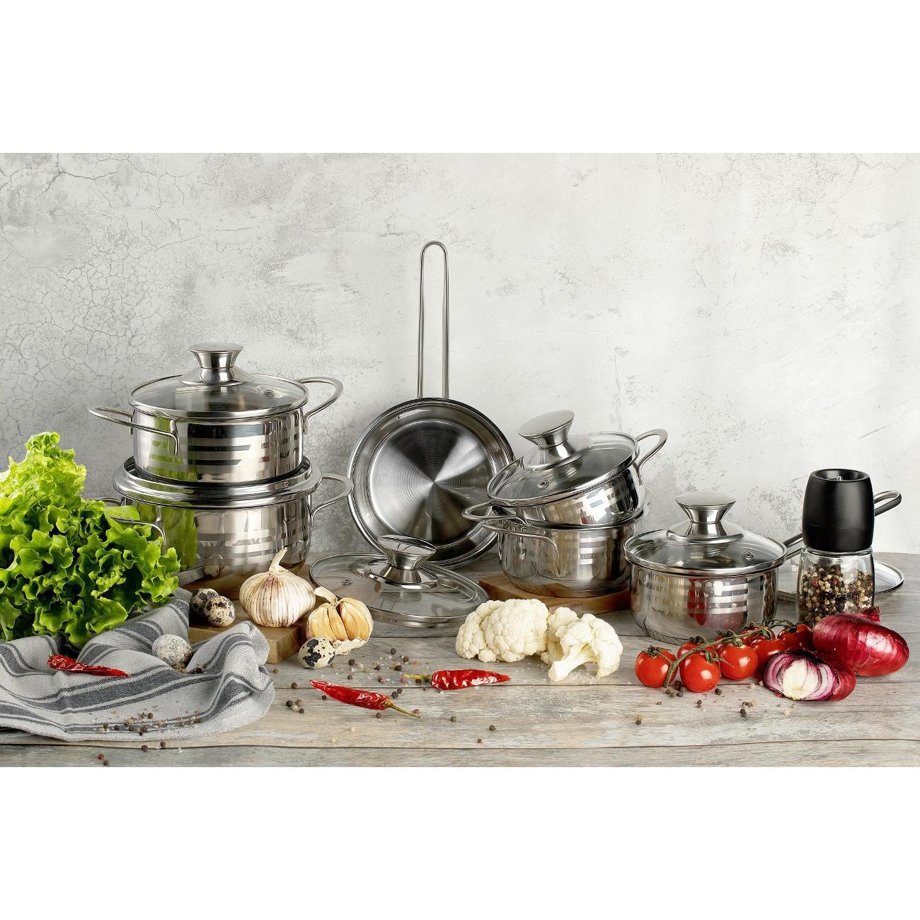 Сковорода НЖС с крышкой 14см REGENT inox BIMBO vitro