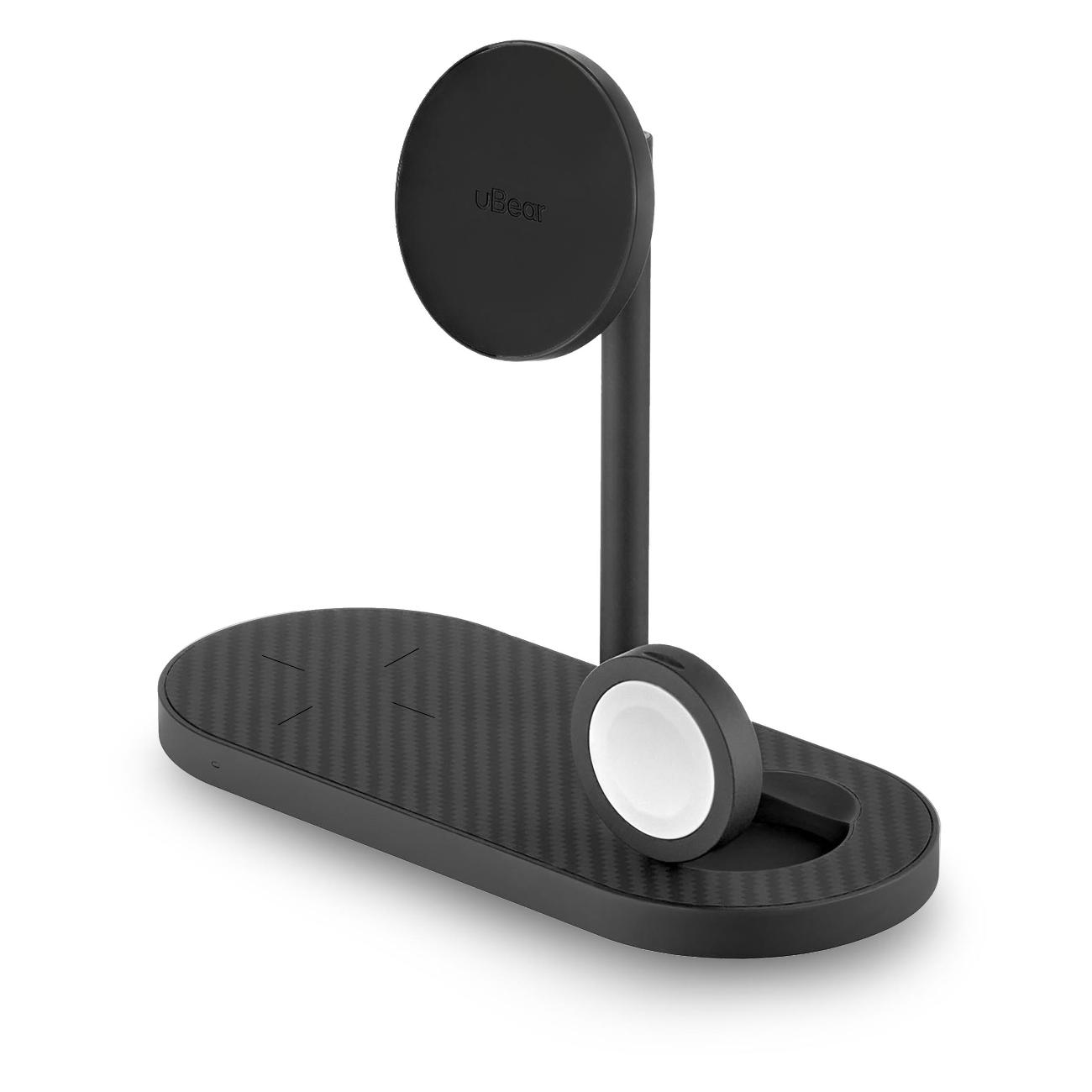 Беспроводное зарядное устройство uBear Stage Pro 3-в-1 MagSafe 30 Вт Kevlar