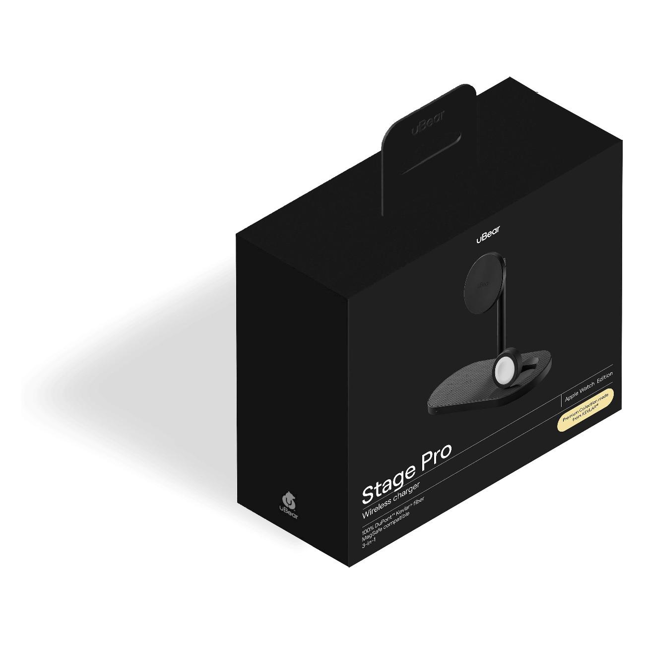 Беспроводное зарядное устройство uBear Stage Pro 3-в-1 MagSafe 30 Вт Kevlar