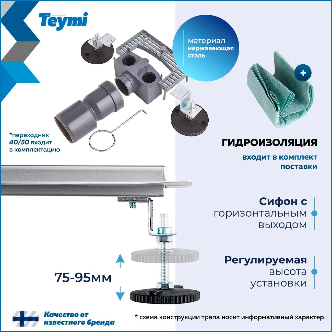 Душевой лоток, трап Teymi Lori T90387