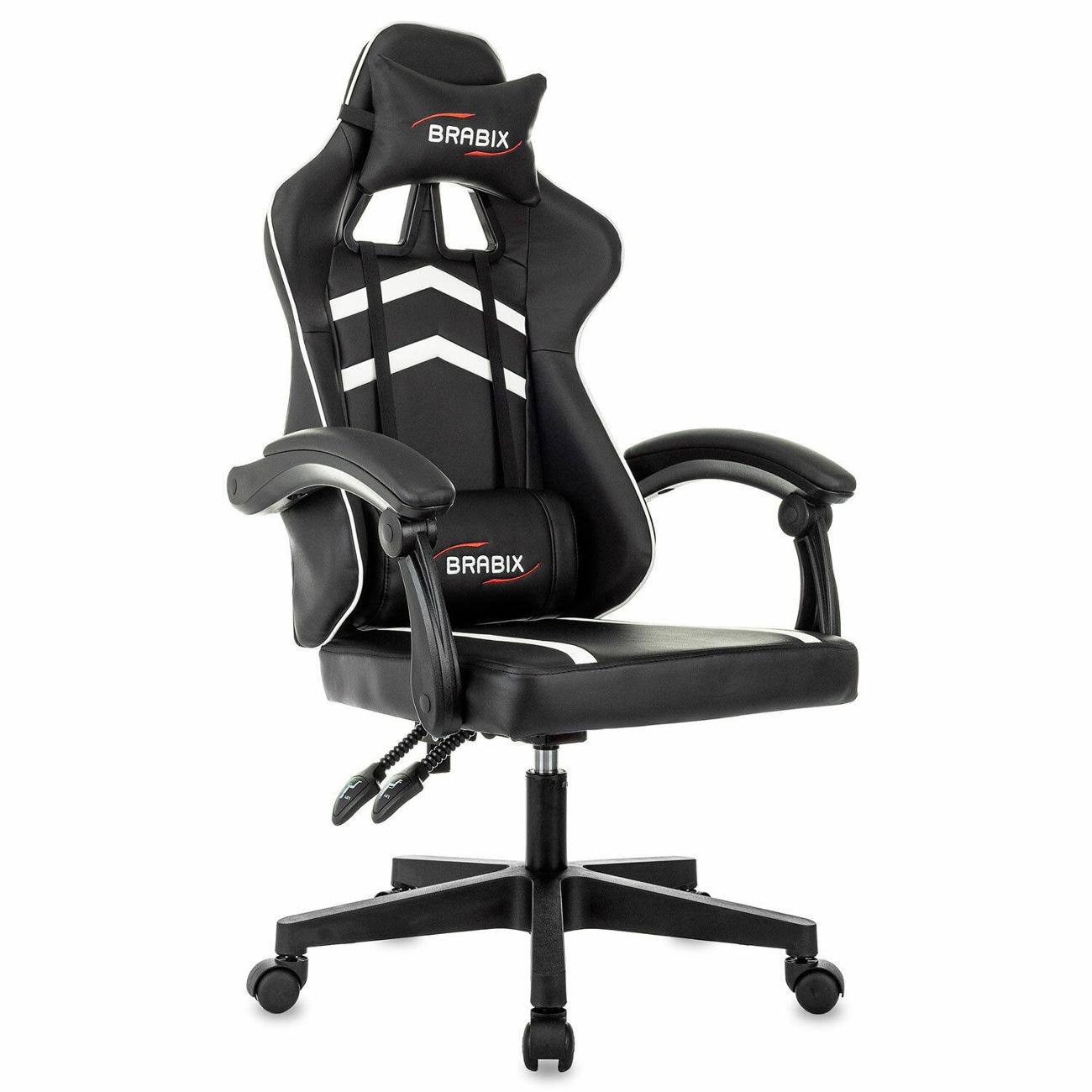 Кресло компьютерное Brabix Shooter черное/белое 533191