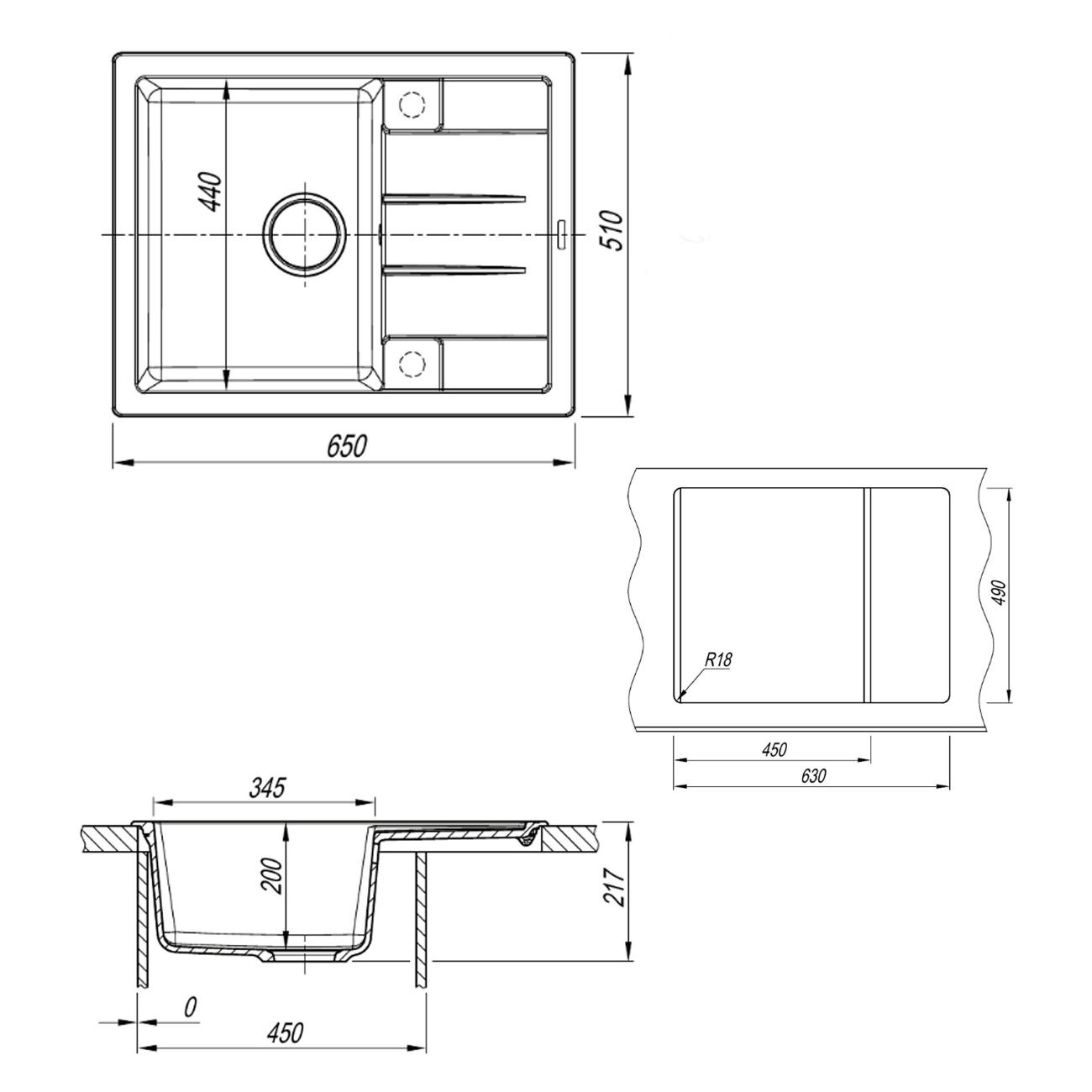 Мойка кухонная Uperwood Quartz Premium UPD-03-02