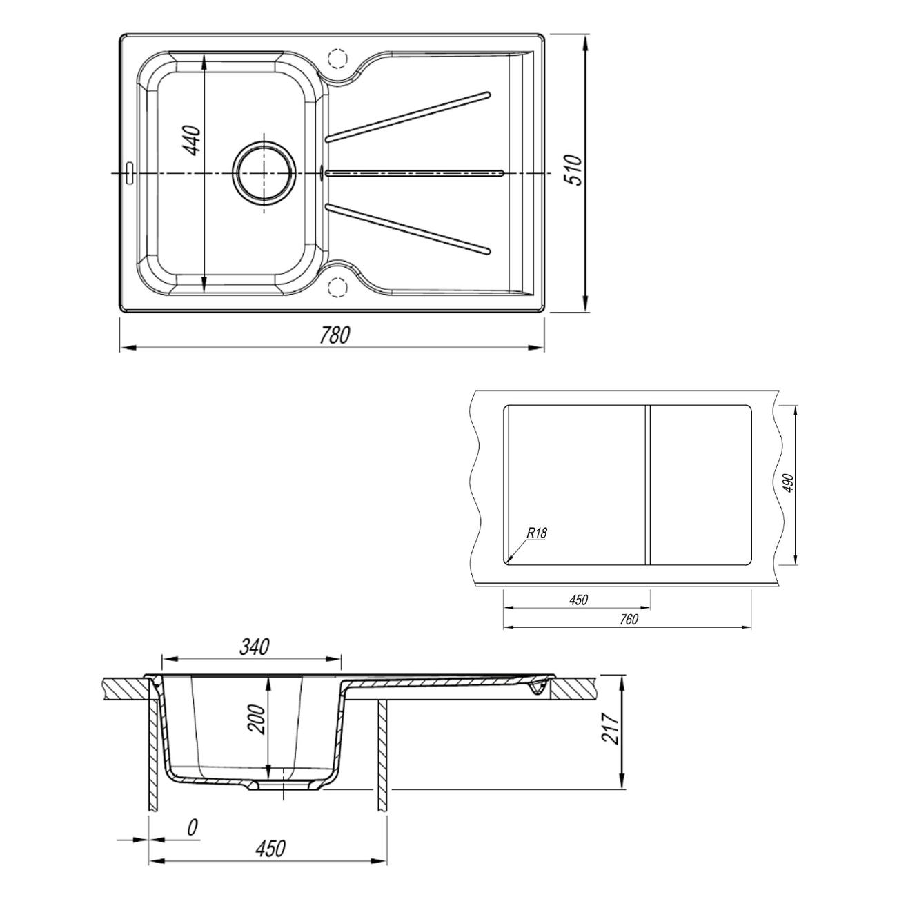 Мойка кухонная Uperwood Quartz Premium UPD-04-01