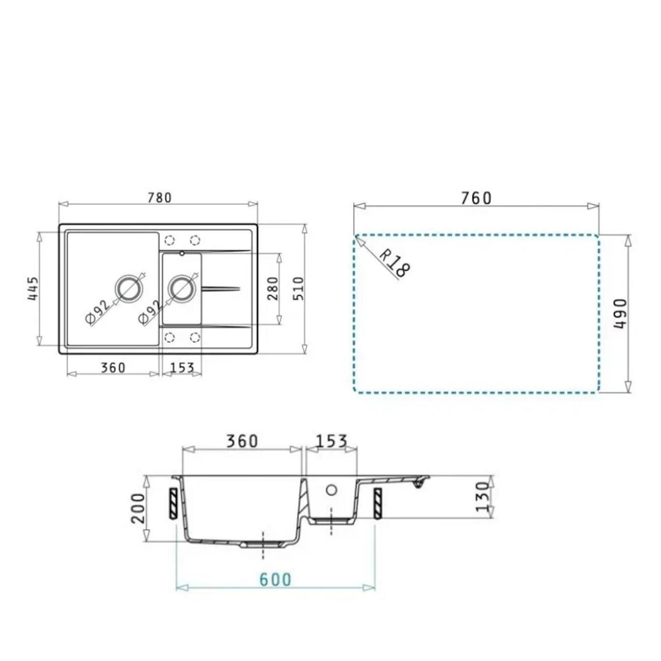 Мойка кухонная Uperwood Quartz Premium UPD-05-02