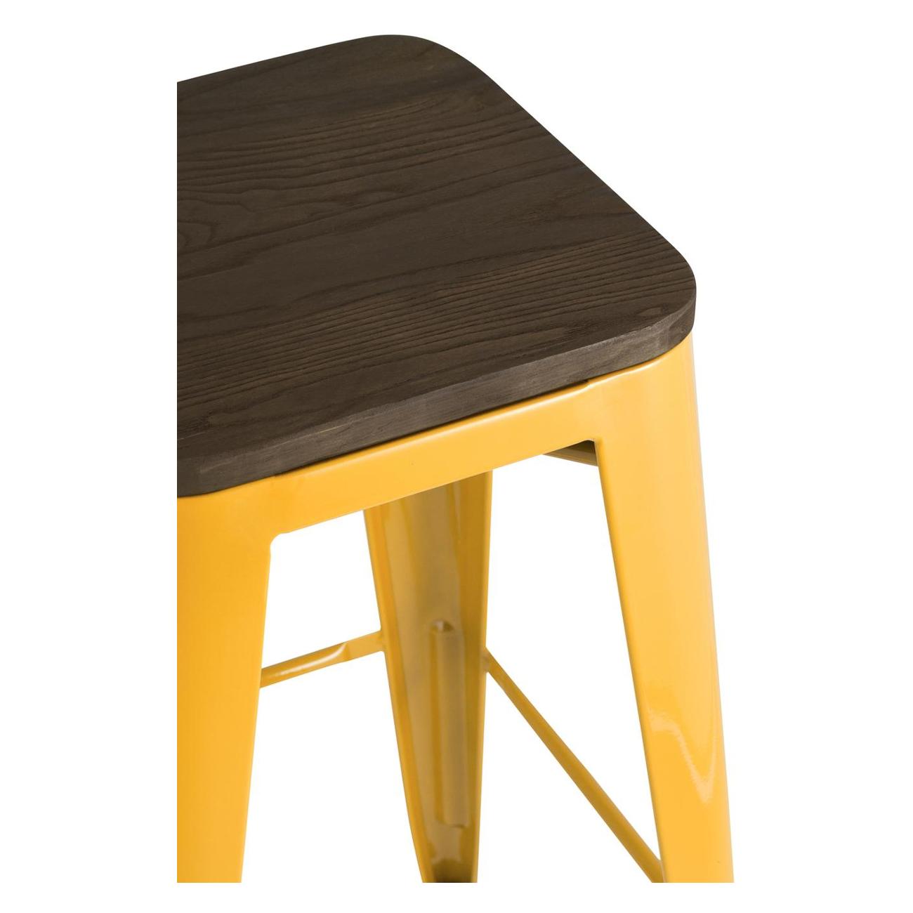 Стул барный Stool Group TOLIX желтый глянцевый + темное дерево