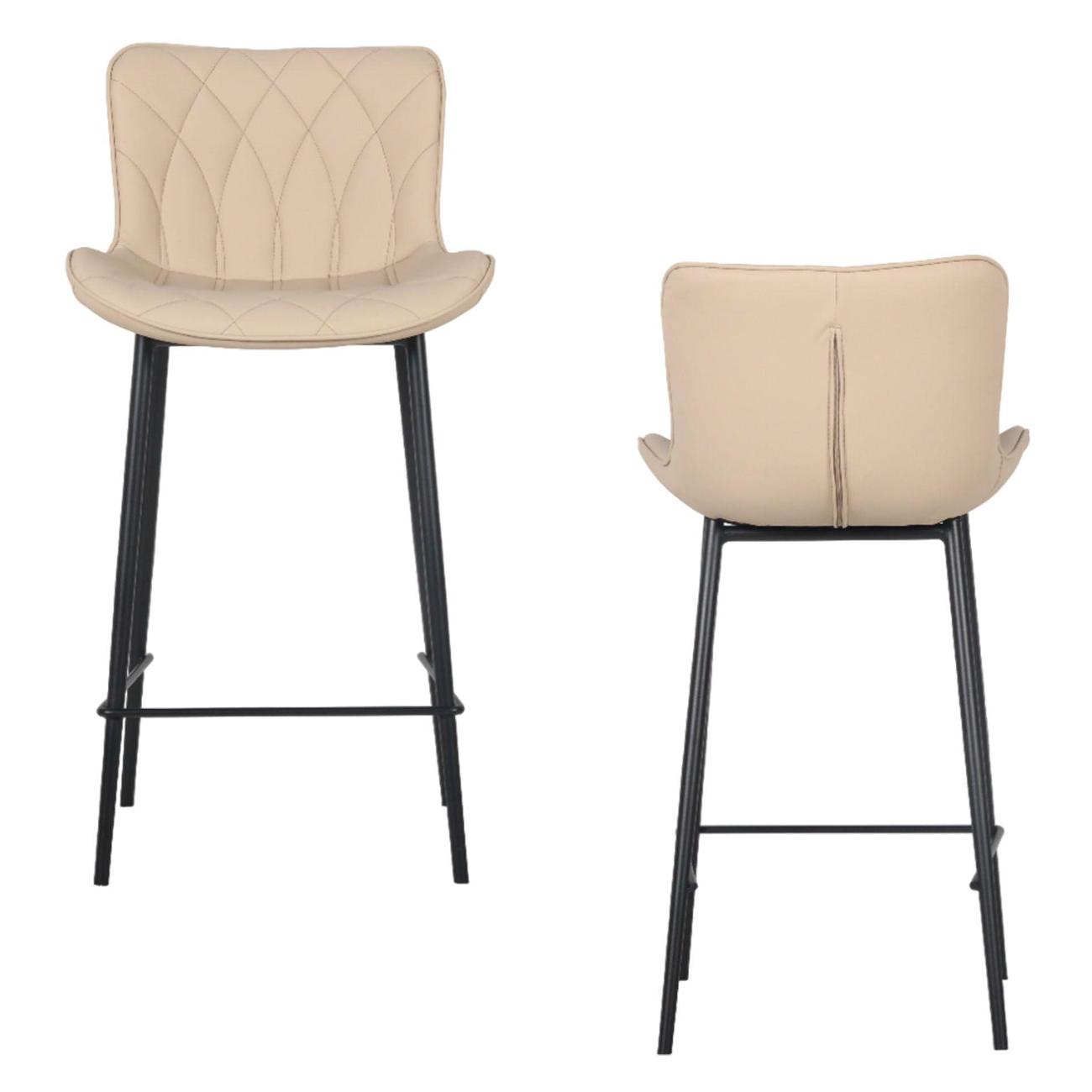 Стул барный Stool Group Vault, экокожа, бежевый (комплект 2шт)