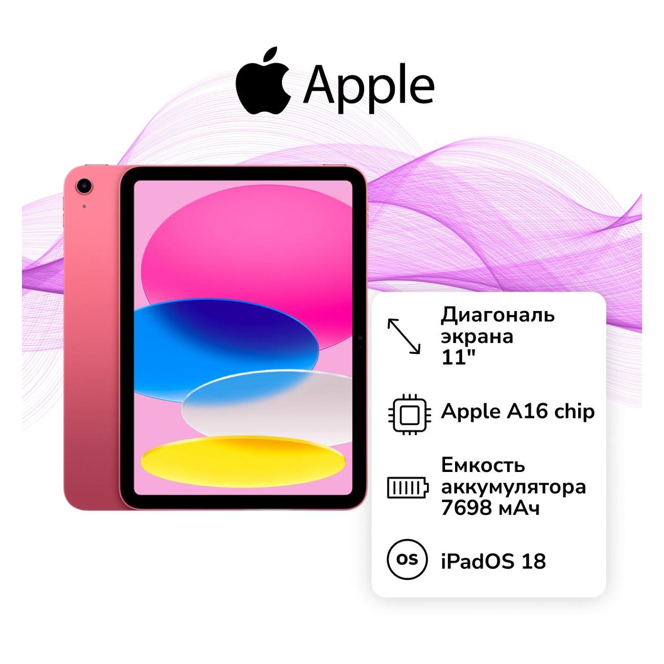 Планшет Apple iPad 11 2025 128GB Wi-Fi розовый (без RuStore)