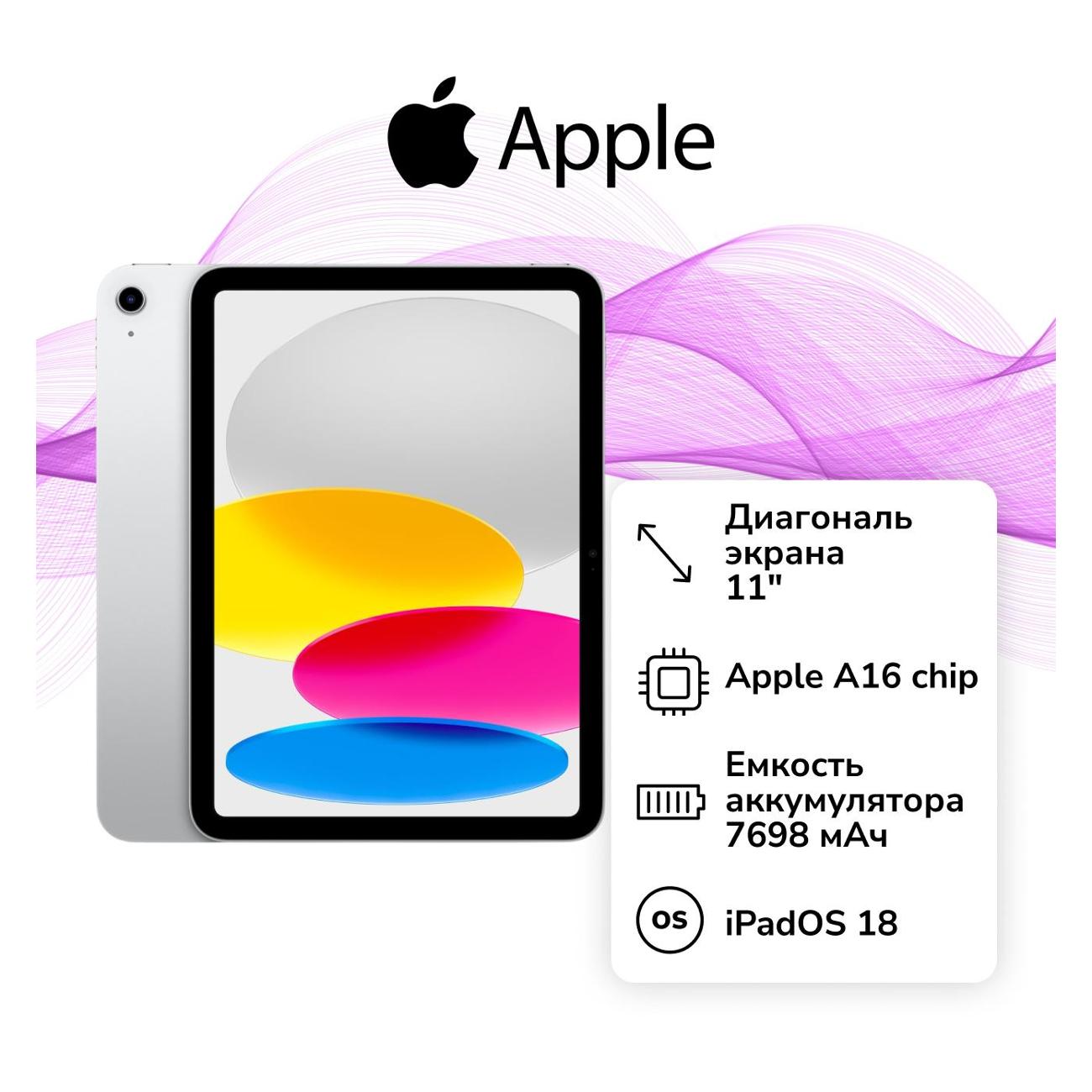 Планшет Apple iPad 11 2025 128GB Wi-Fi Silver (без RuStore)