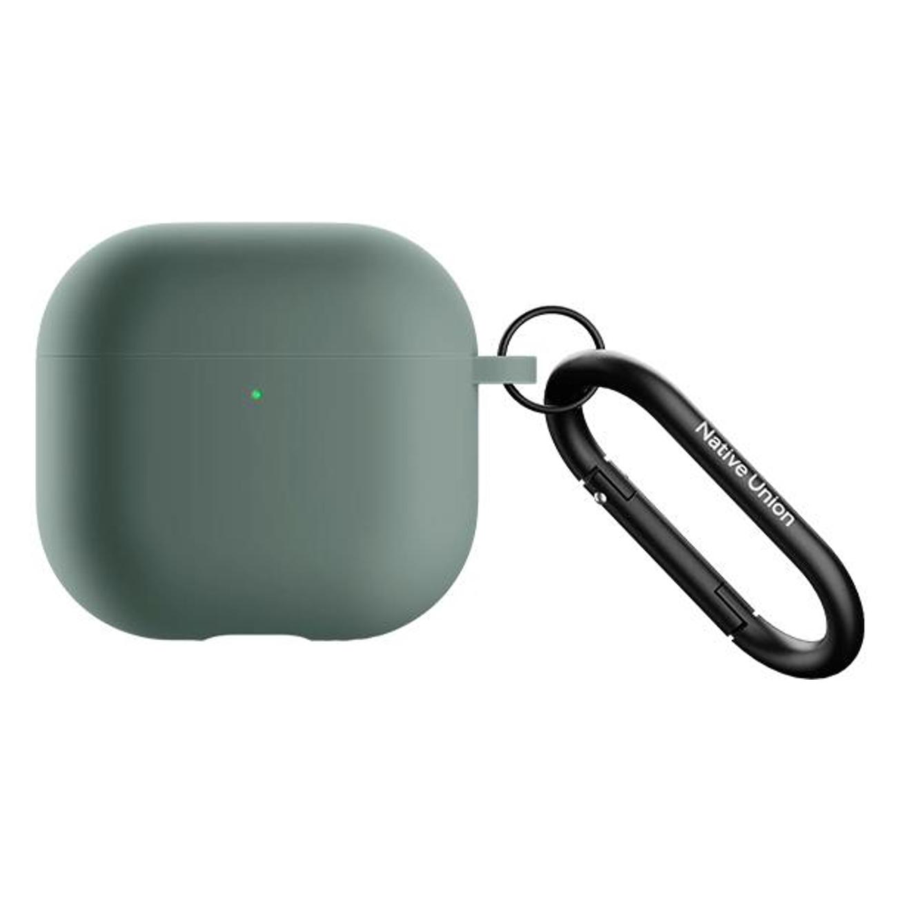 Чехол Native Union для Active Case AirPods 4 с карабином, серо-зелен