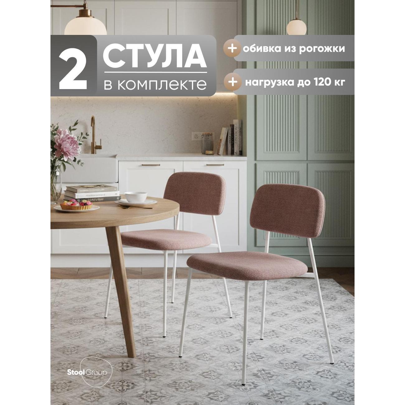 Стул обеденный Stool Group Chao, розовый, белые ножки (комплект 2шт)