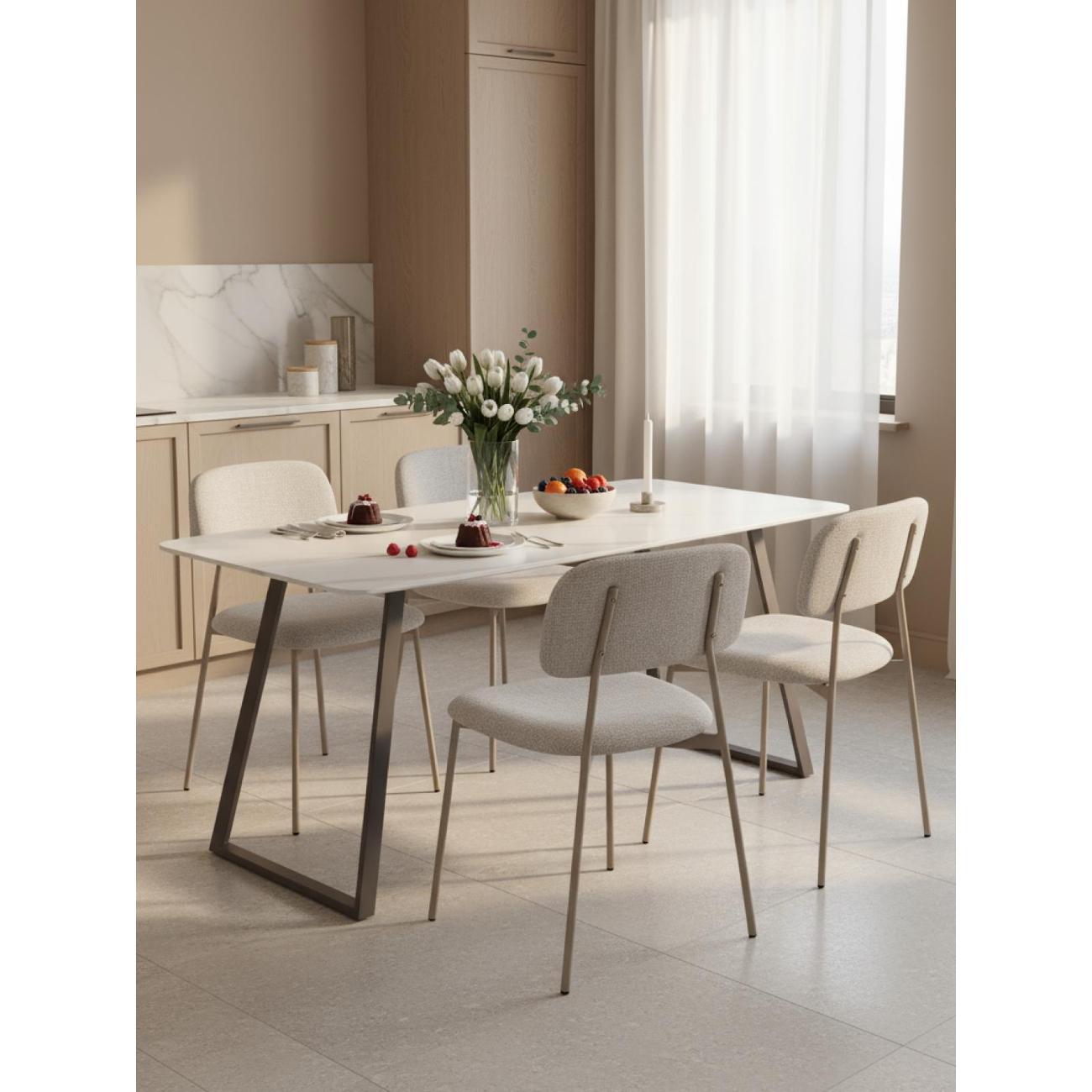 Стул обеденный Stool Group Chao, серый, серые ножки (комплект 2шт)