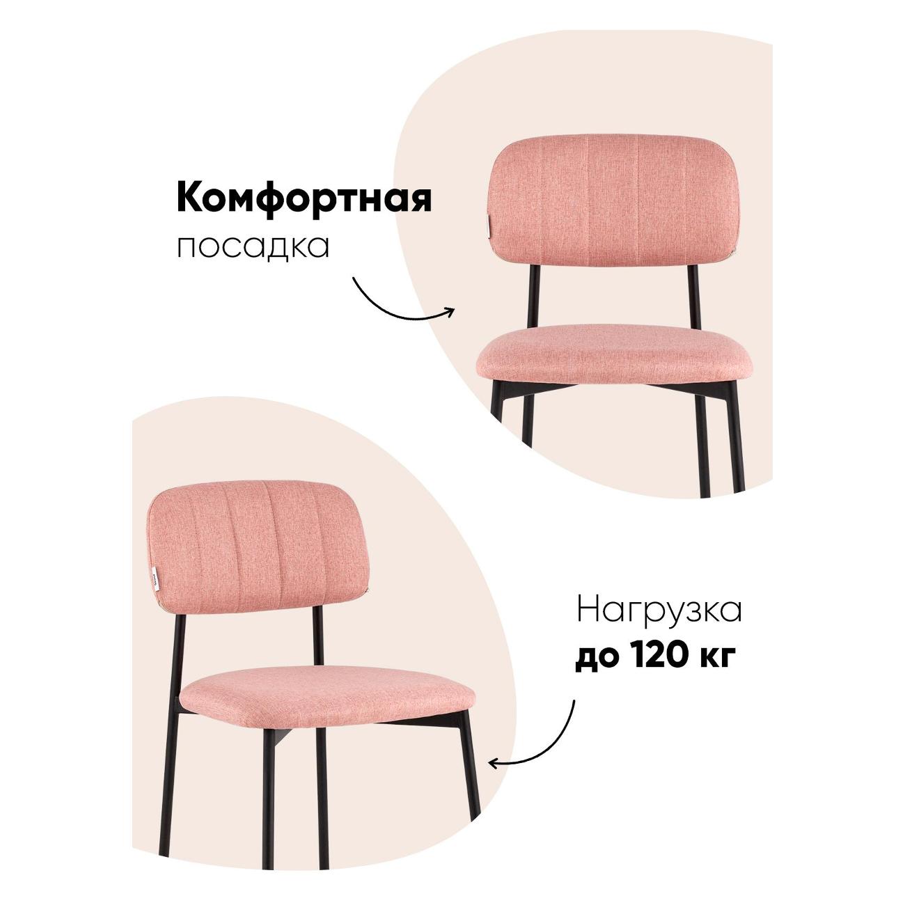 Стул обеденный Stool Group Майло, рогожка, розовый (комплект 4шт)