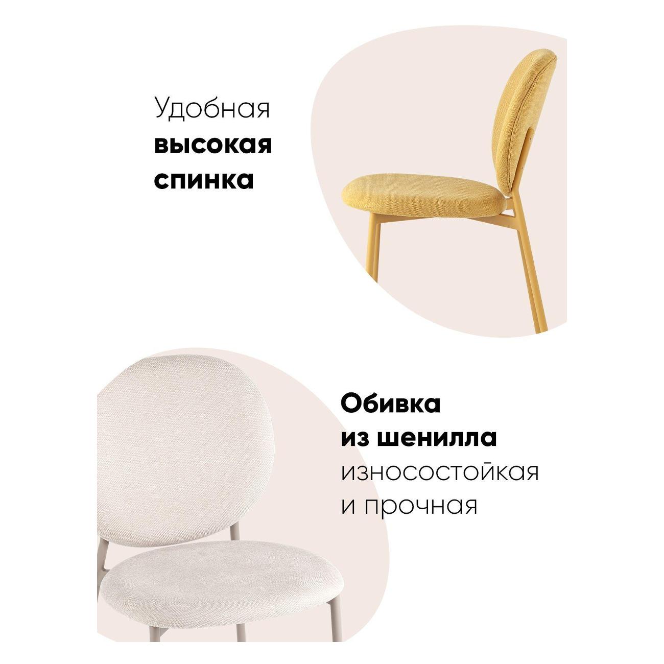 Стул обеденный Stool Group Pip, желтый, желтые ножки NP (комплект 4шт)