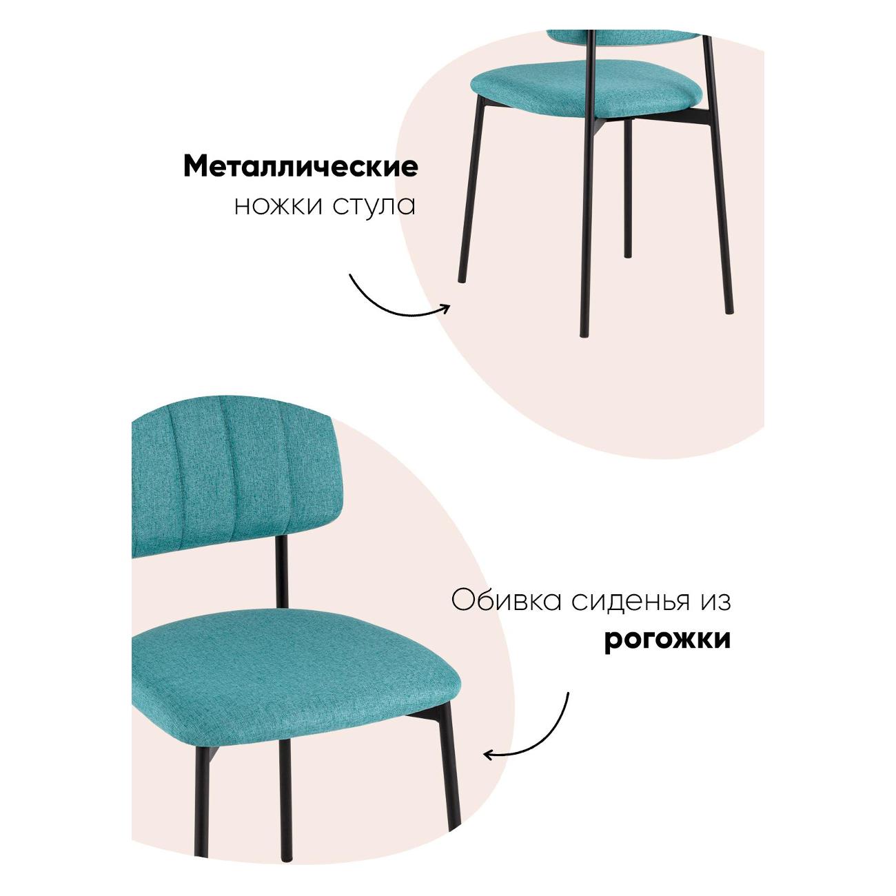 Стул обеденный Stool Group Майло, рогожка, мятный (комплект 4шт)