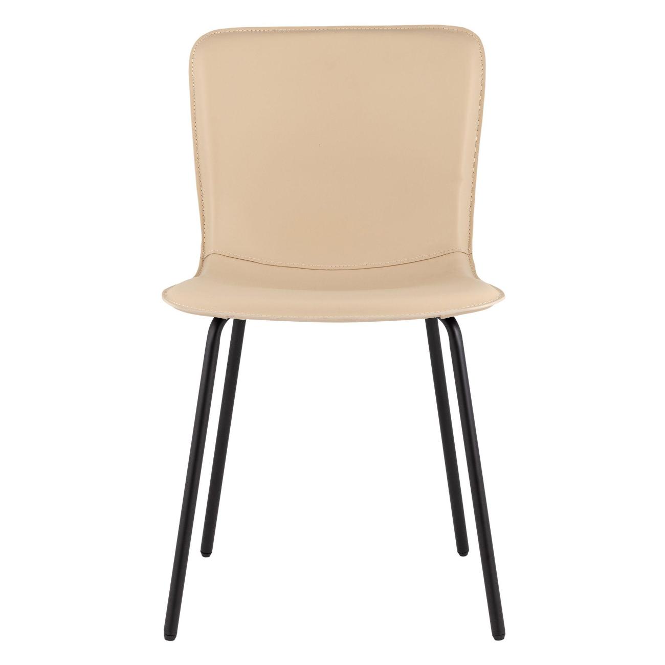 Стул обеденный Stool Group Pluto, экокожа бежевый (комплект 4шт)