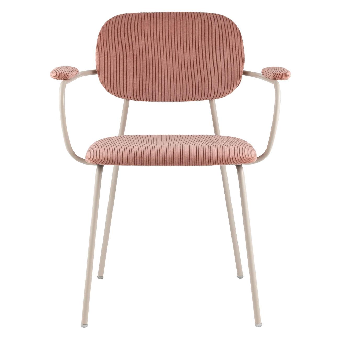 Стул обеденный Stool Group Кэрол, пыльно-розовый, серые ножки (комплект 4 стула)