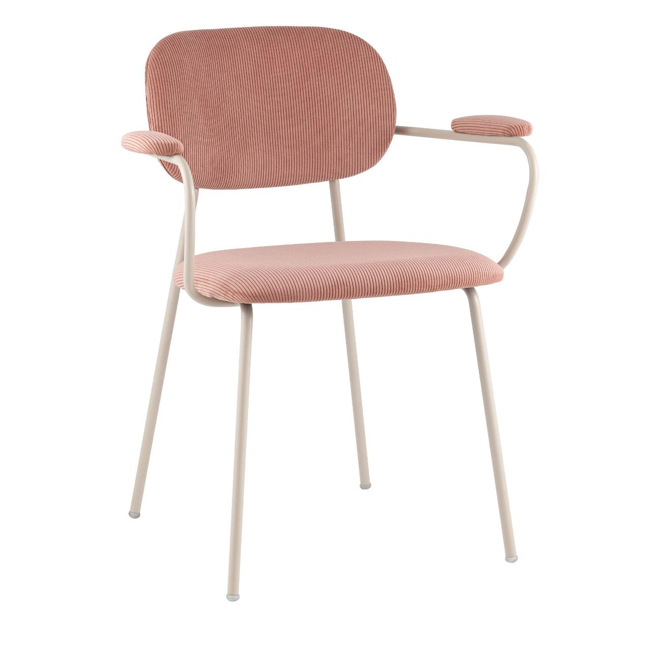 Стул обеденный Stool Group Кэрол, пыльно-розовый, серые ножки (комплект 4 стула)