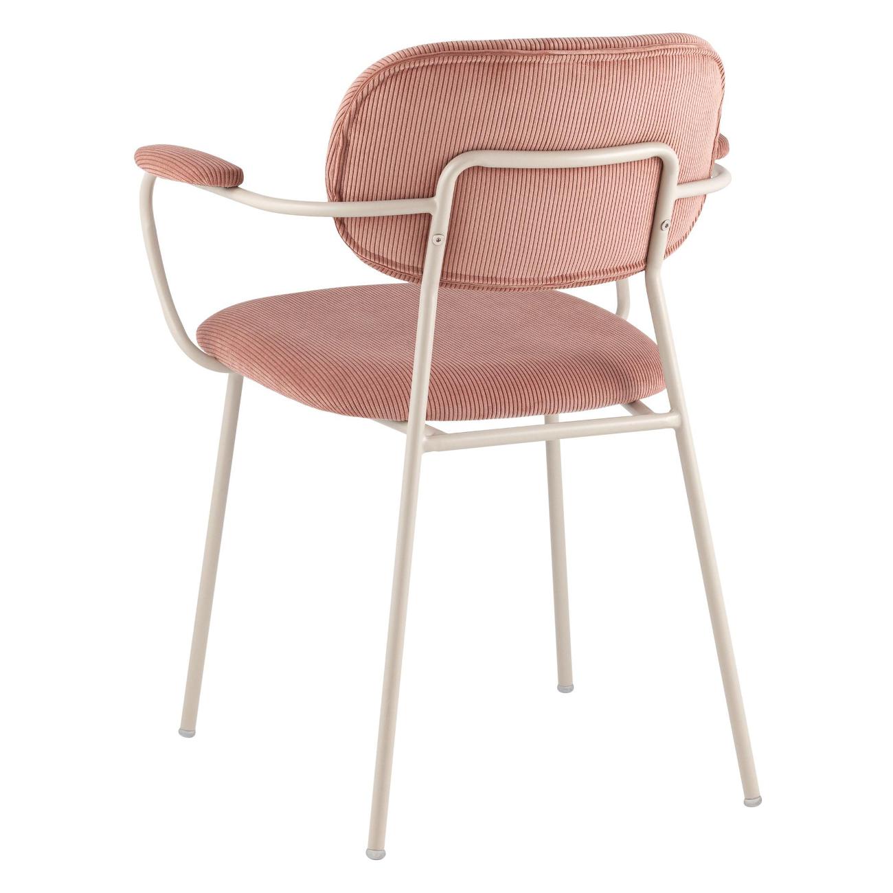 Стул обеденный Stool Group Кэрол, пыльно-розовый, серые ножки (комплект 4 стула)