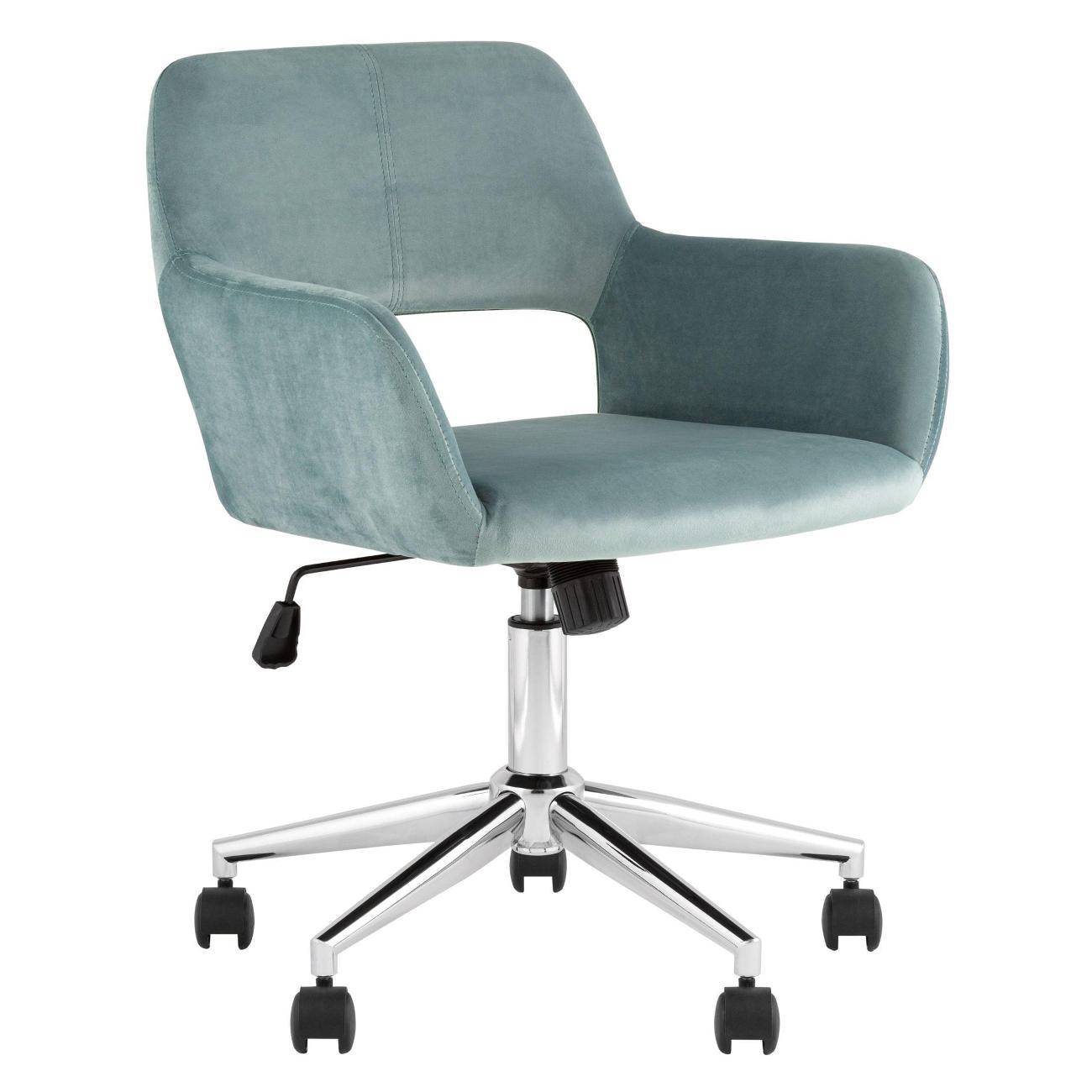 Кресло компьютерное Stool Group ROSS CHROME VELVET Olive 61