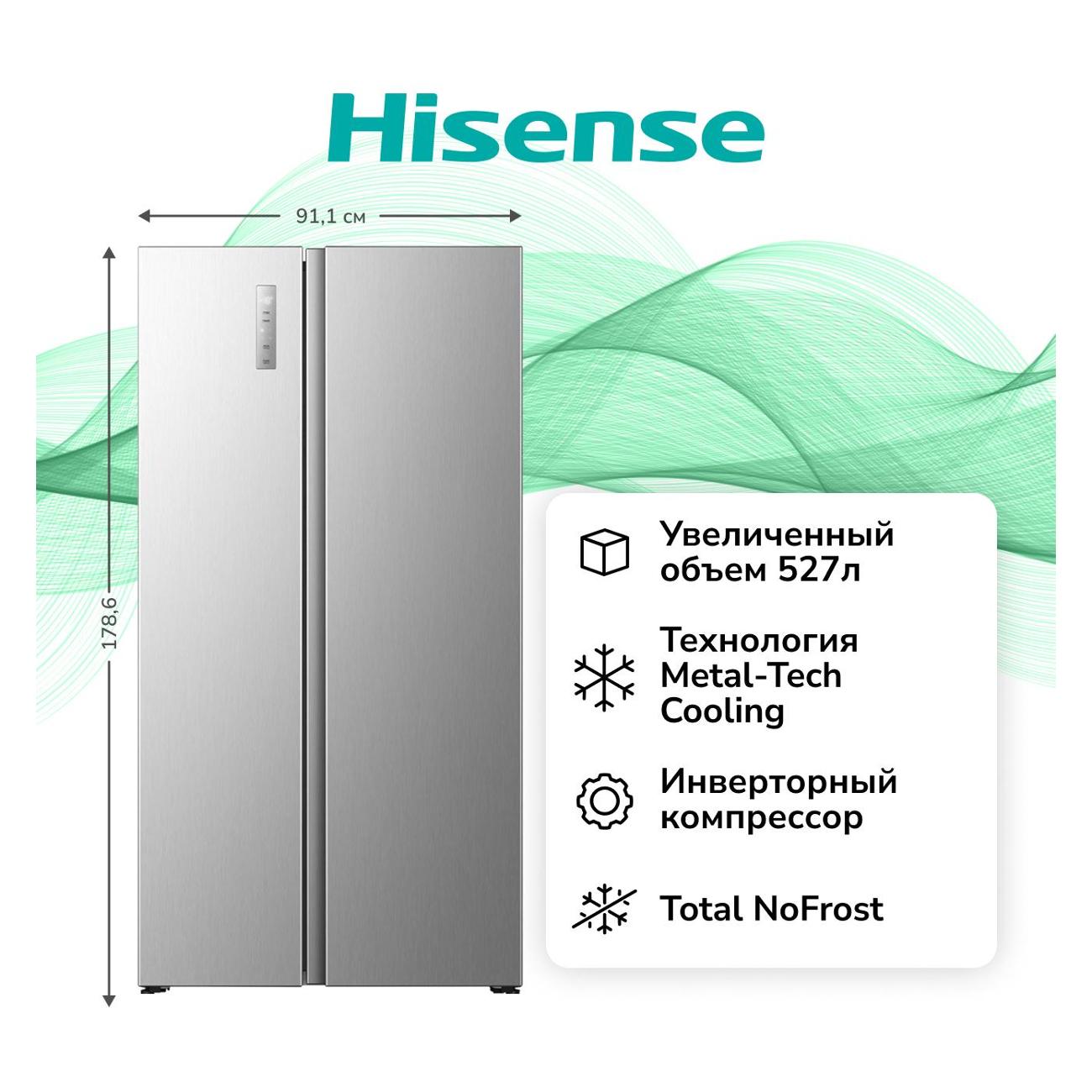 Холодильник (Side-by-Side) Hisense RS3P538NAIE фото