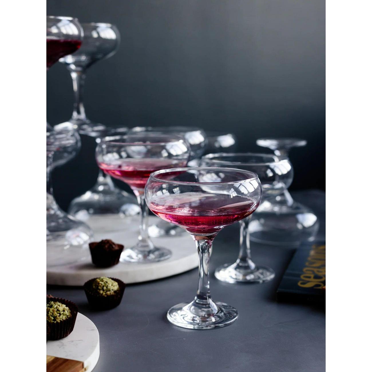 Набор бокалов шампанское-блюдце Pasabahce Bistro 260мл (44411)