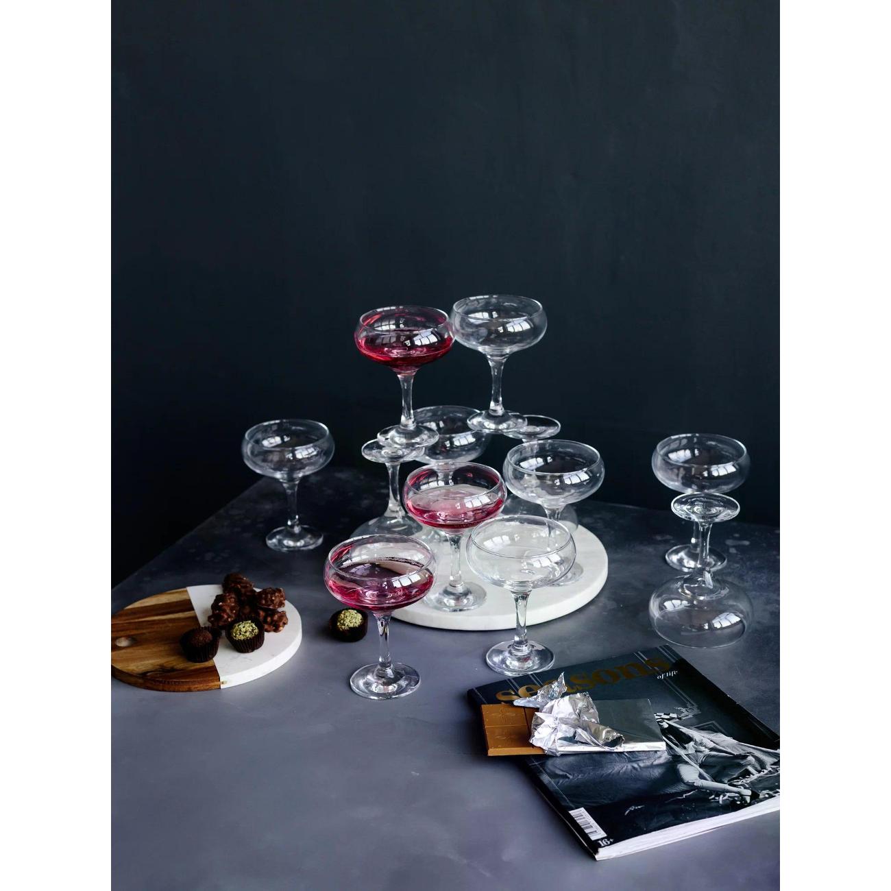 Набор бокалов шампанское-блюдце Pasabahce Bistro 260мл (44411)