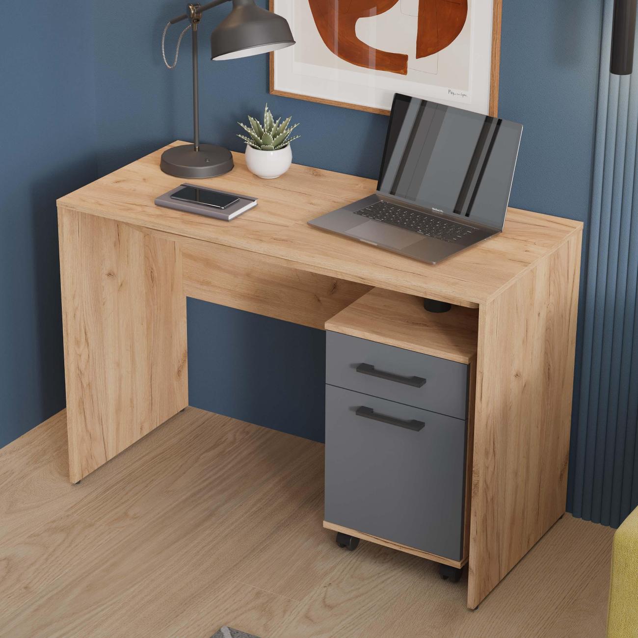 Стол компьютерный Трия Норман золотой серый (271899)