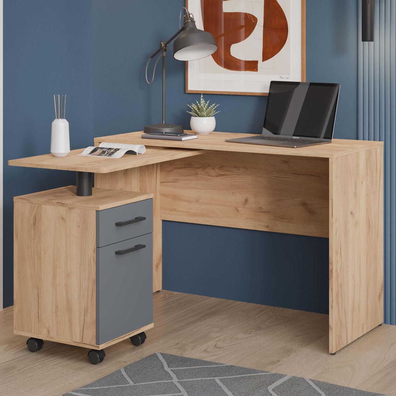 Стол компьютерный Трия Норман золотой серый (271899)