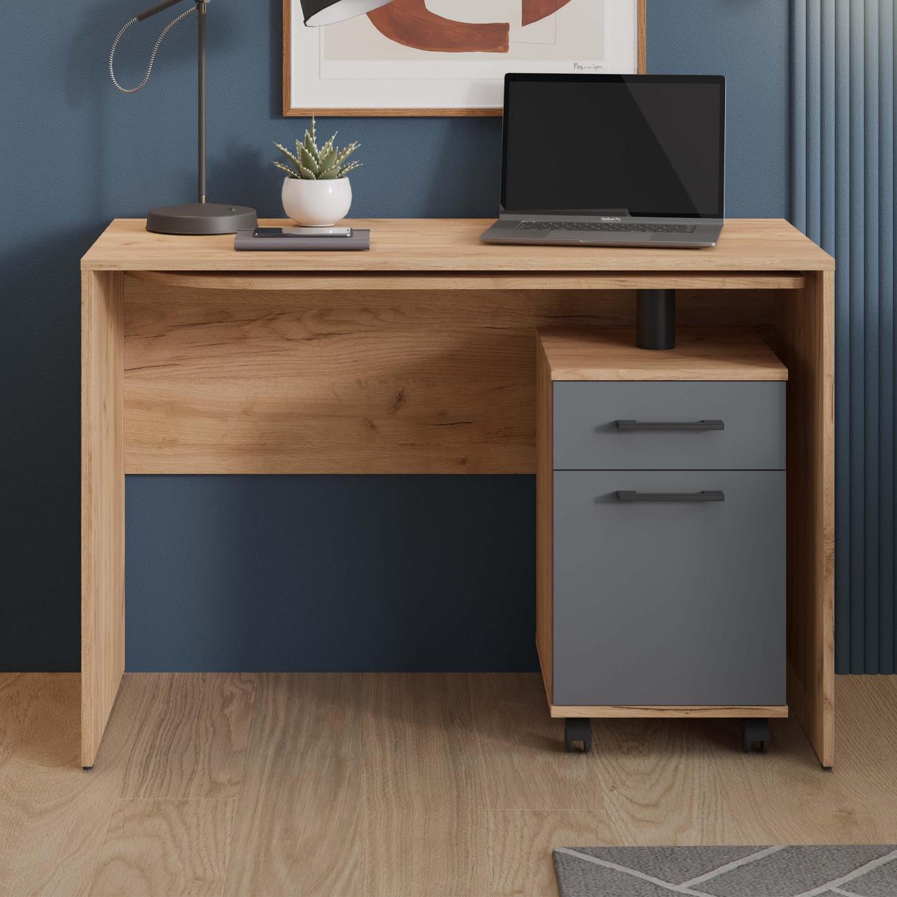 Стол компьютерный Трия Норман золотой серый (271899)