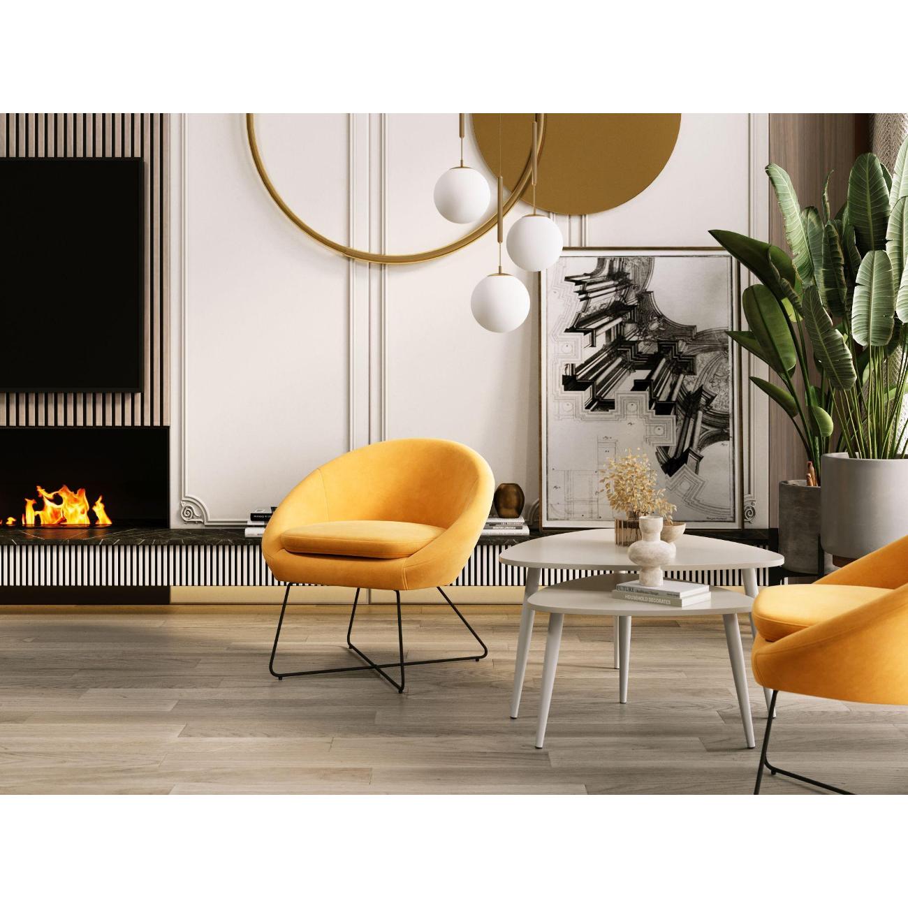 Кресло Stool Group Колумбия,&nbsp;вельвет,&nbsp;оранжевое