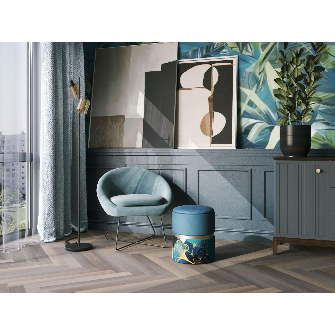 Кресло Stool Group Колумбия,&nbsp;вельвет,&nbsp;пыльно-голубое