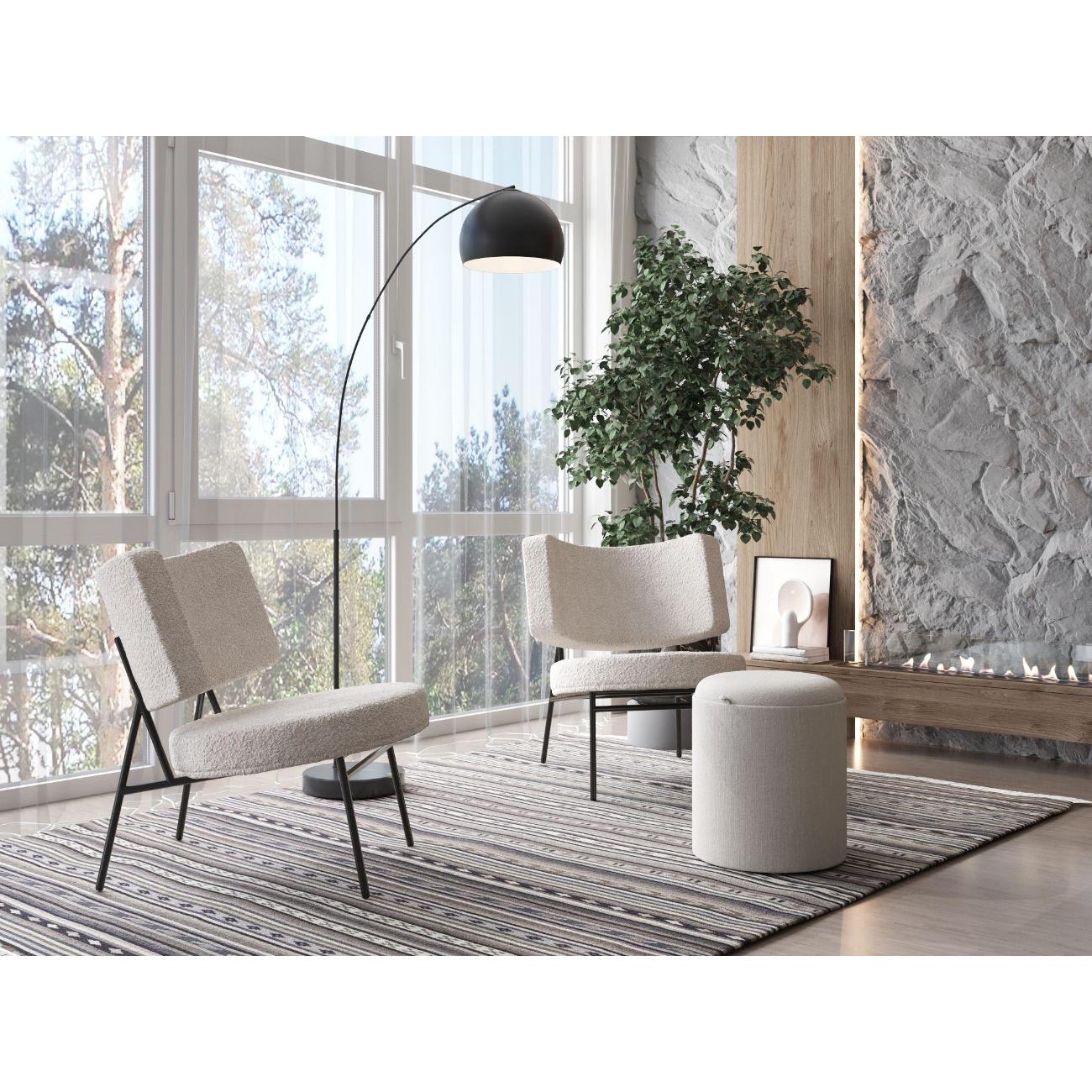 Кресло Stool Group District&nbsp;Lounge&nbsp;букле&nbsp;капучино