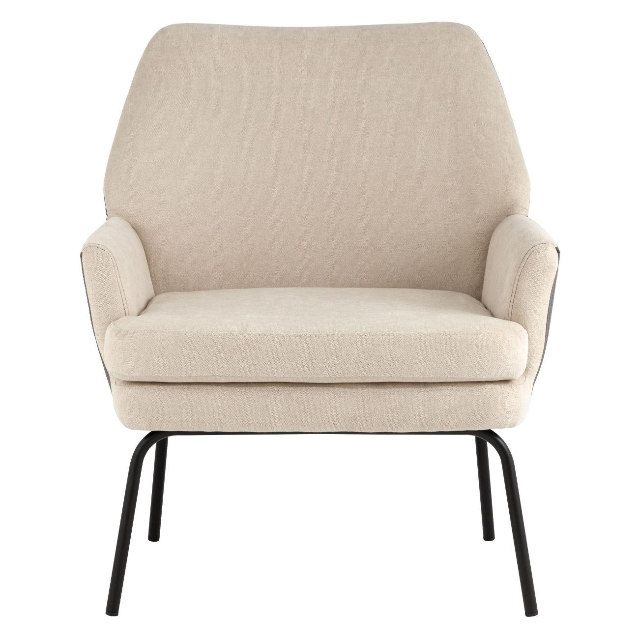 Кресло Stool Group Харви&nbsp;бежевое&nbsp;с&nbsp;серой&nbsp;экокожей