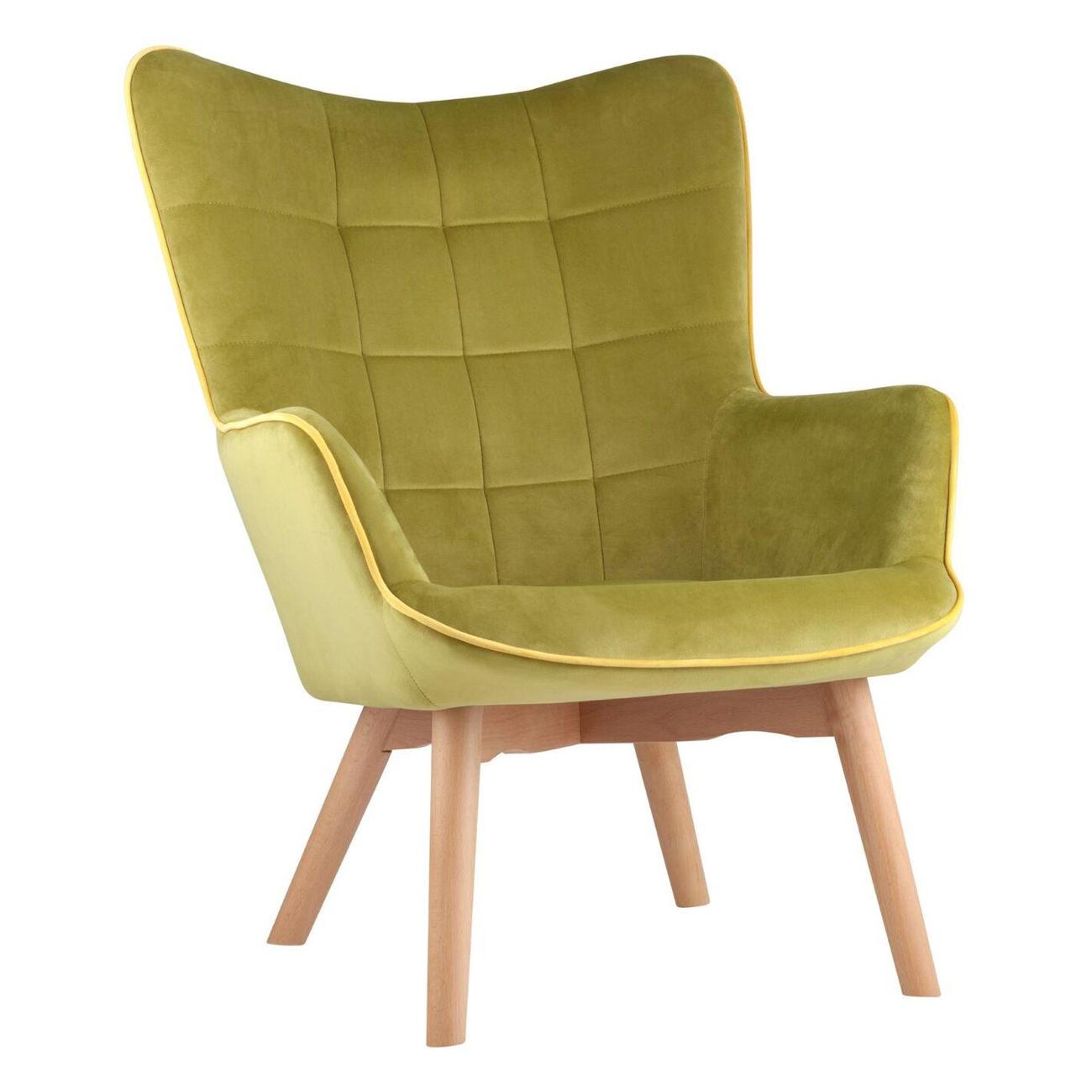 Кресло Stool Group Манго,&nbsp;вельвет,&nbsp;оливковое