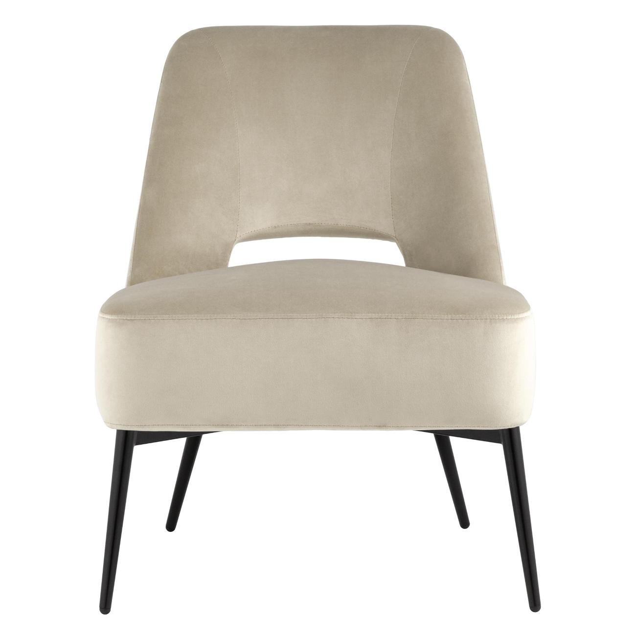 Кресло Stool Group лаунж&nbsp;Бостон&nbsp;велюр&nbsp;бежевое