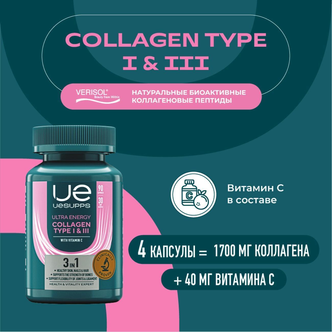 Витаминный комплекс для красоты и здоровья UESUPPS Ultra Energy Beauty Collagen Peptides (UES020717)