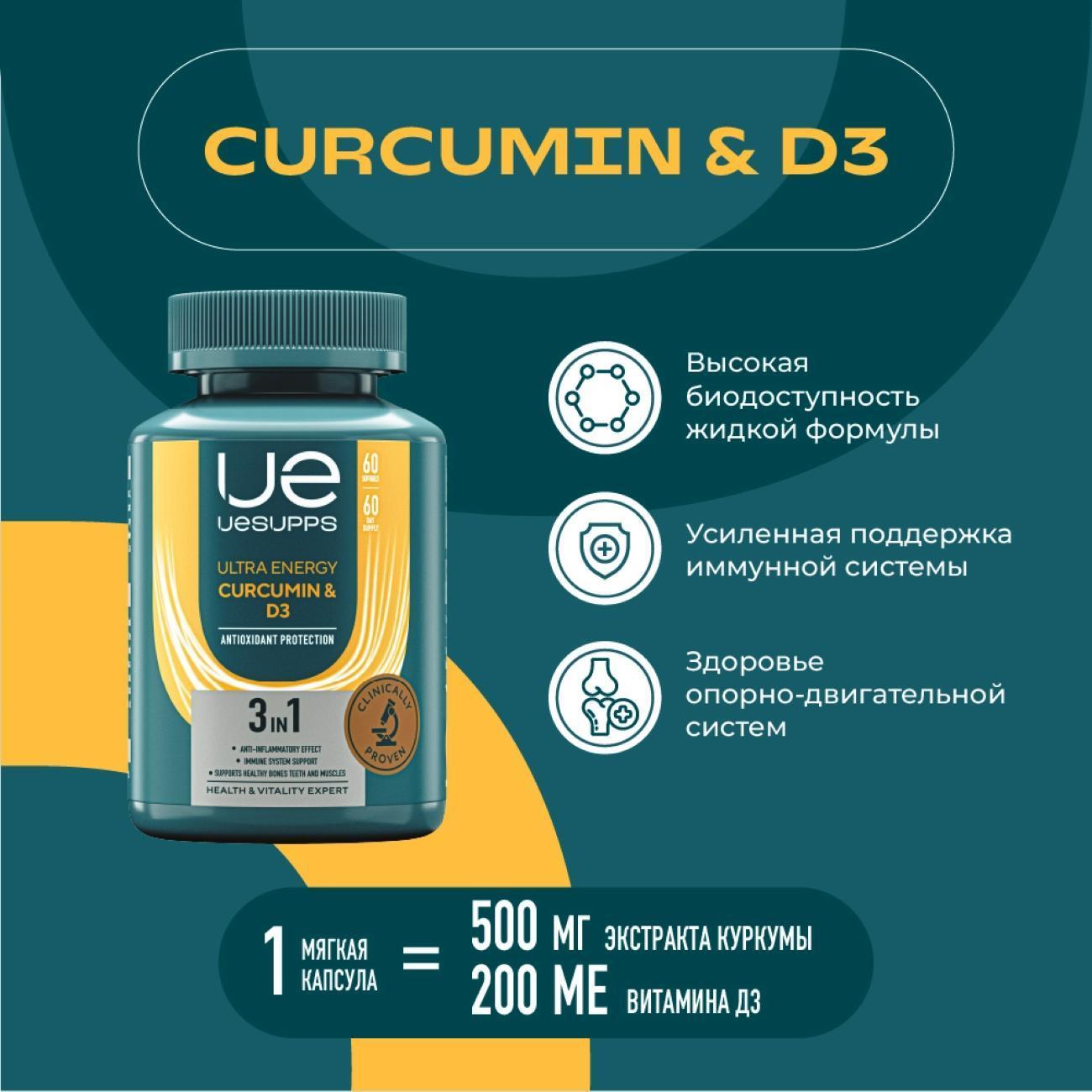 БАД для иммунитета UESUPPS Ultra Energy Vitamin D3 (UES020670)