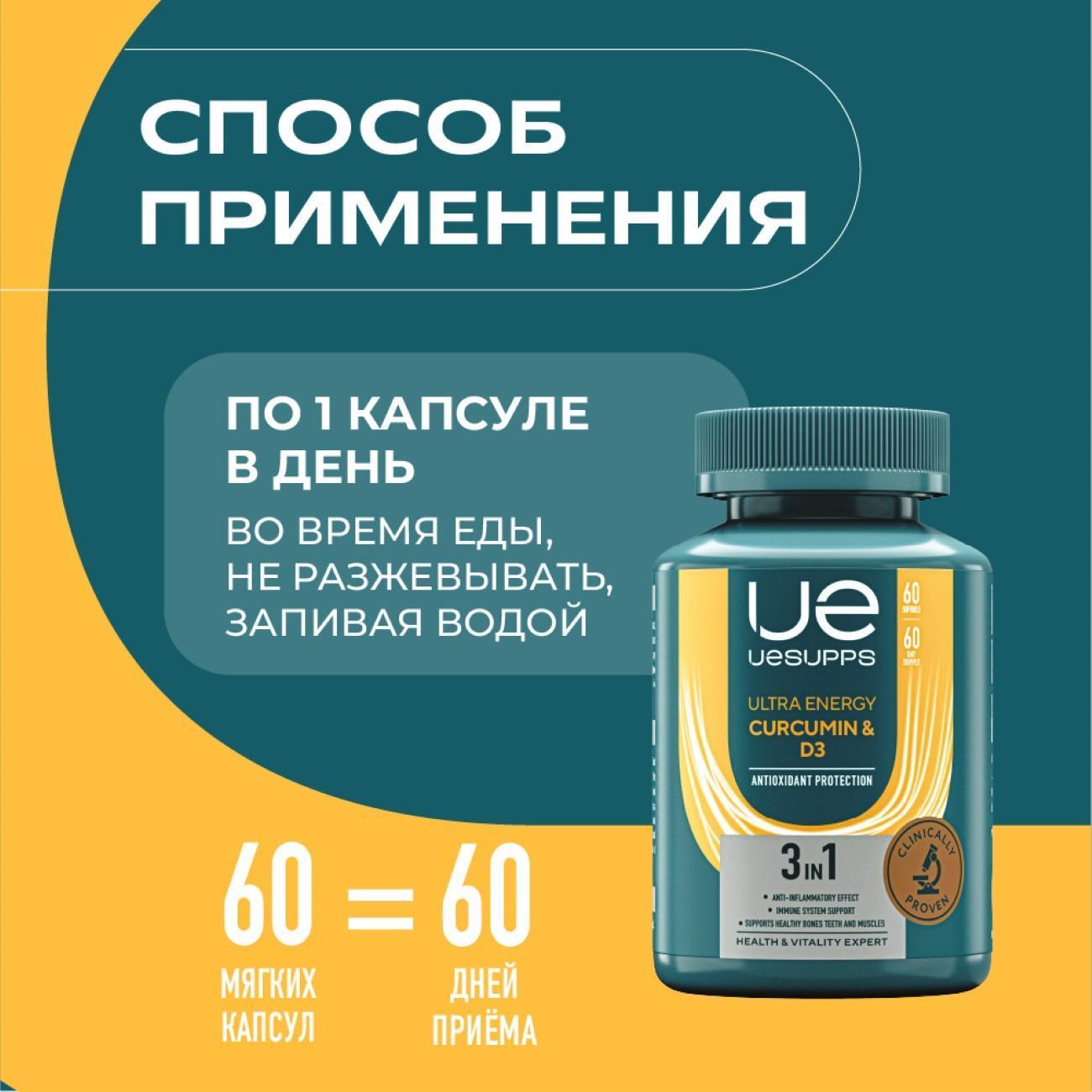 БАД для иммунитета UESUPPS Ultra Energy Vitamin D3 (UES020670)