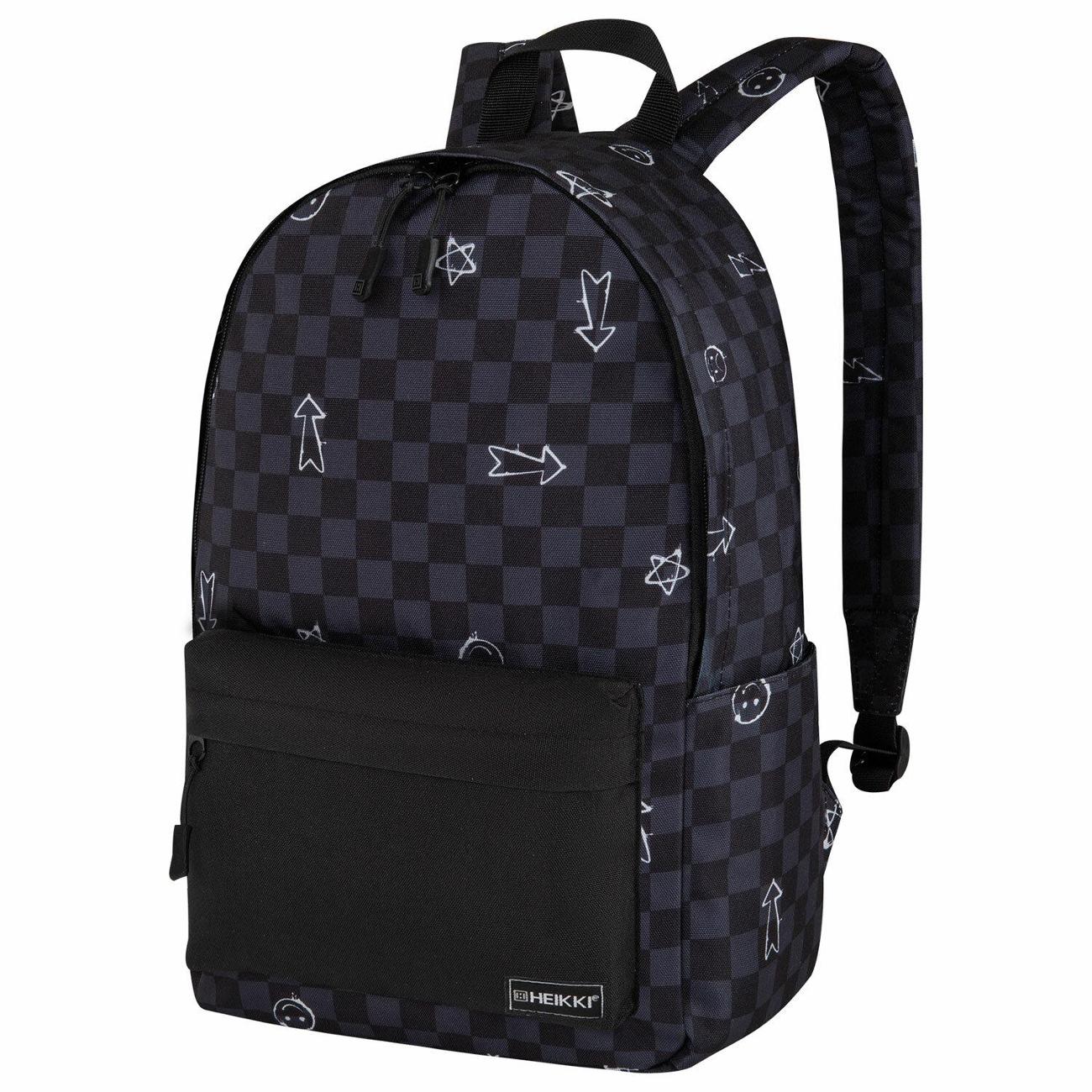 Рюкзак городской HEIKKI Positive 42х28х14 см Шахматы серые