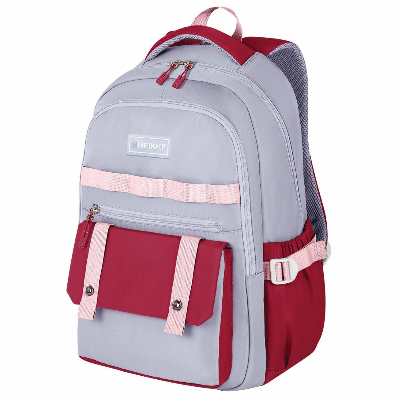Рюкзак городской HEIKKI 46x33x18 см Серо-красный