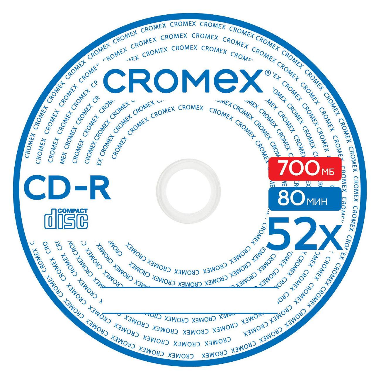 Диск CD-R CROMEX 700Mb 52x 50шт бумажный конверт фото