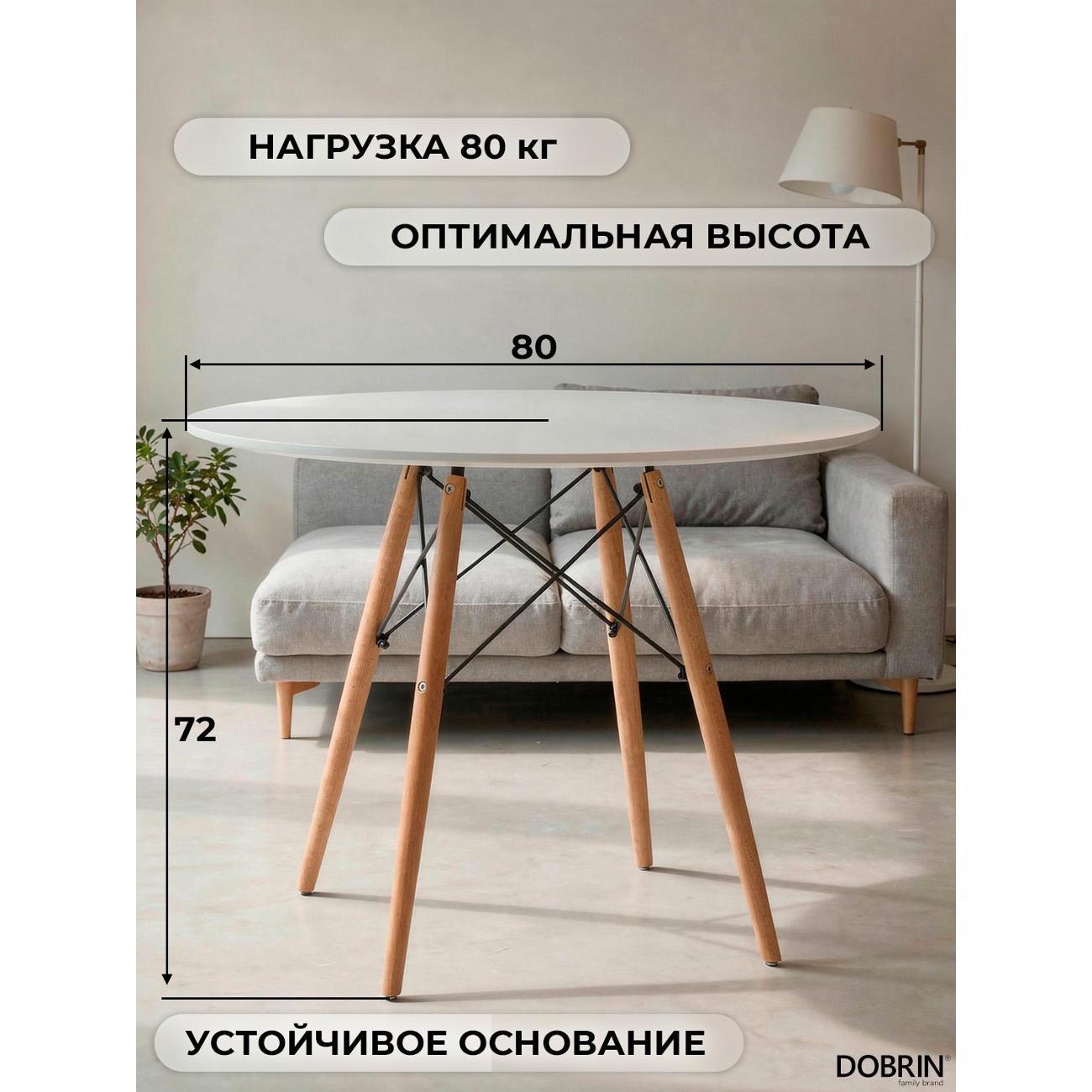 Стол обеденный DOBRIN Chelsea`80 Wh