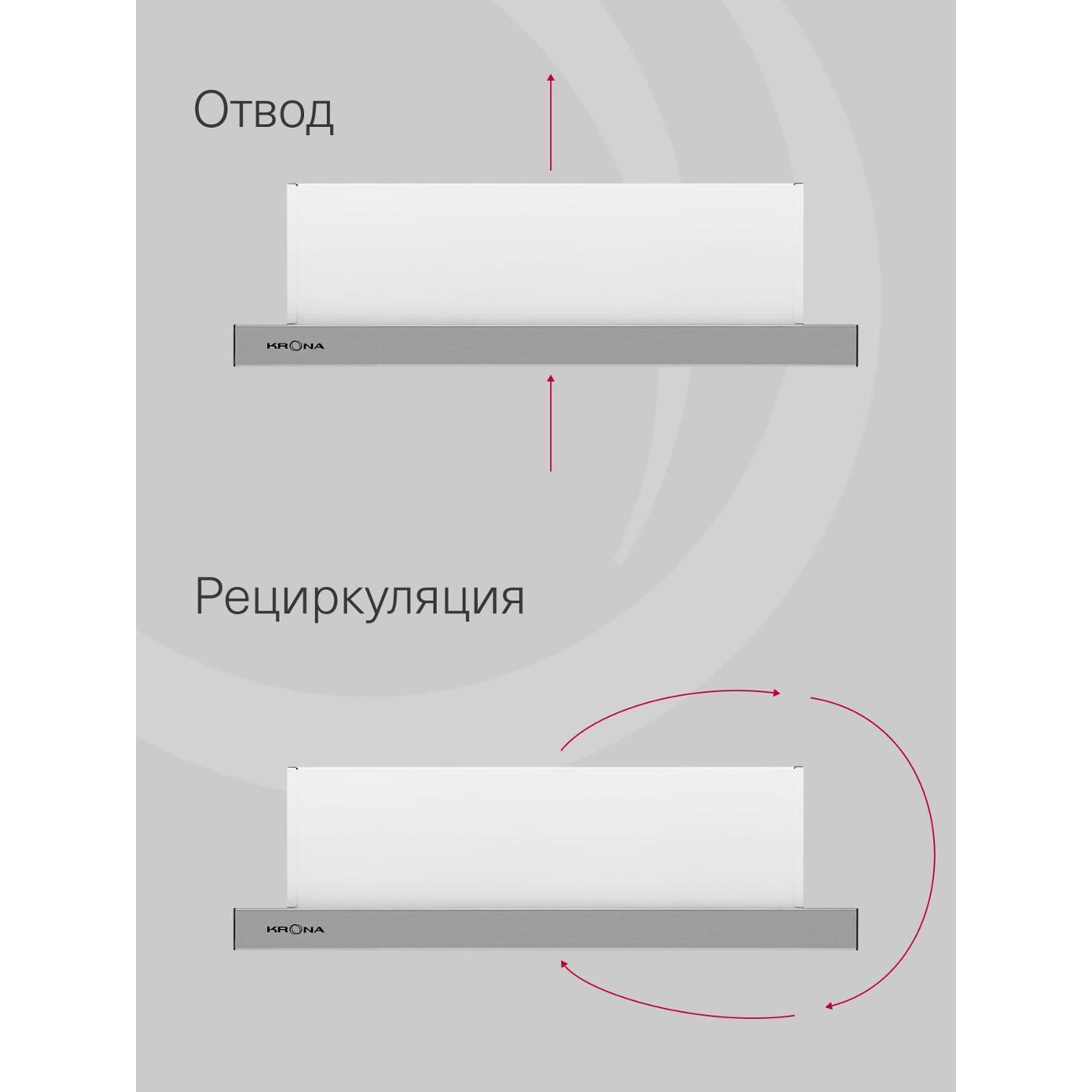 Вытяжка встраиваемая в шкаф Krona Kamilla 600 EVO 1IX