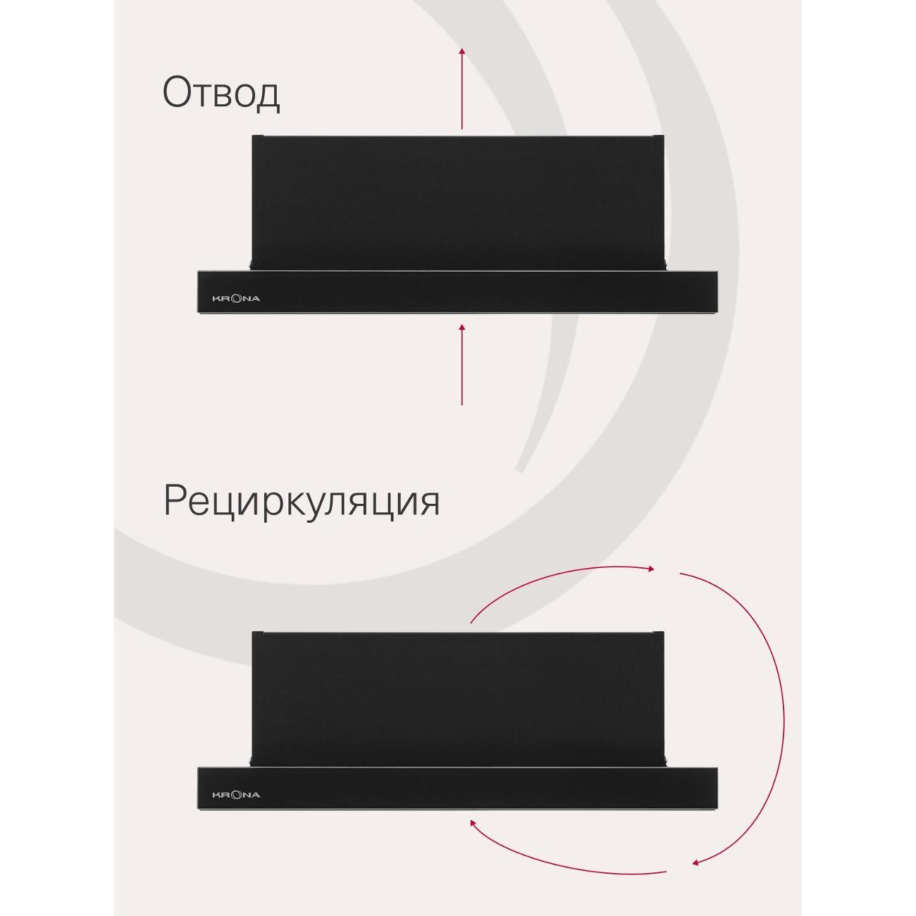 Вытяжка встраиваемая в шкаф Krona Kamilla 500 AIR 1B